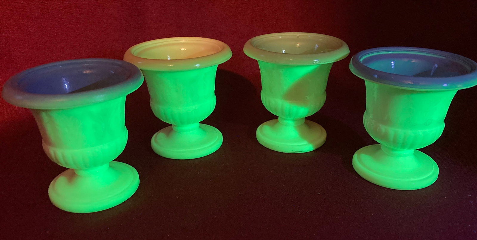 Four MacBeth Evans Uranium Glass Urn Shaped Toothpick Holder (1 of 4)