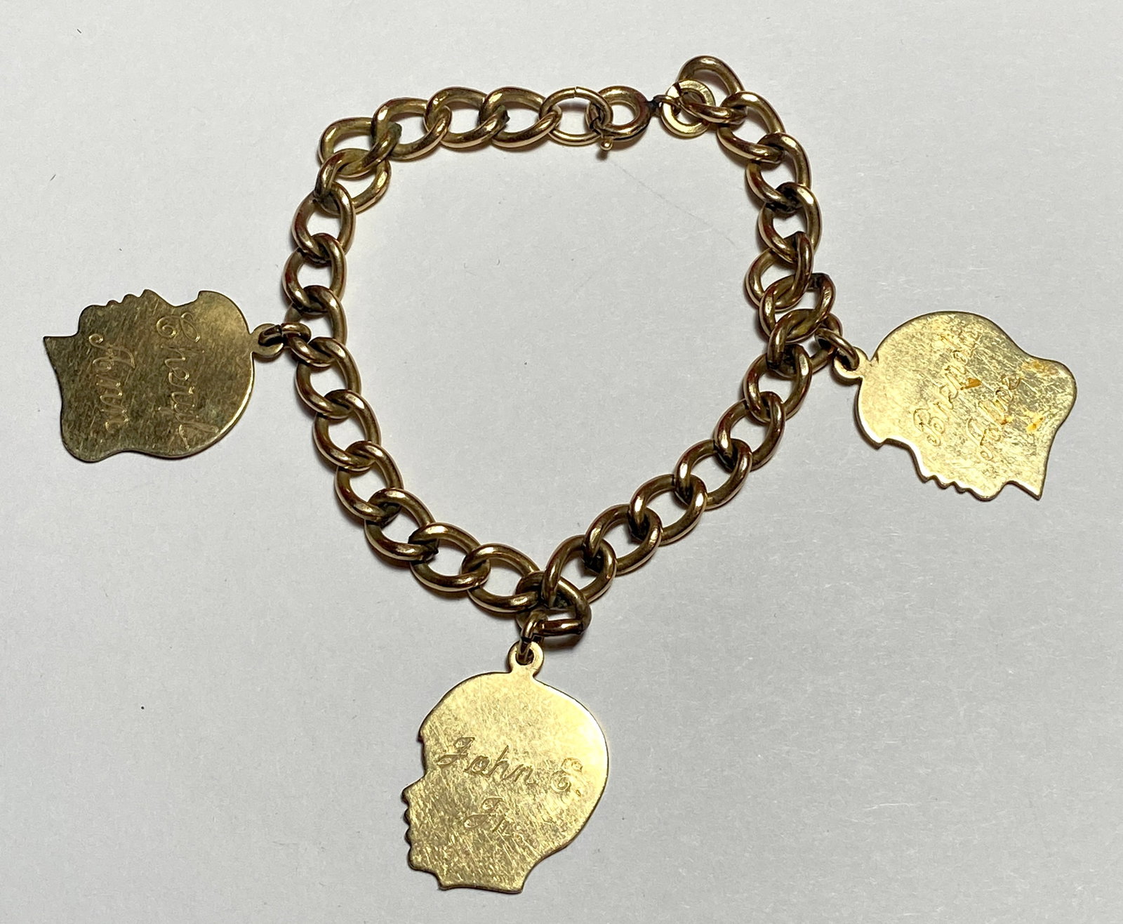 12K Gold Filled Bracelet with Three 12K Gold Filled Charms (1 of 10)