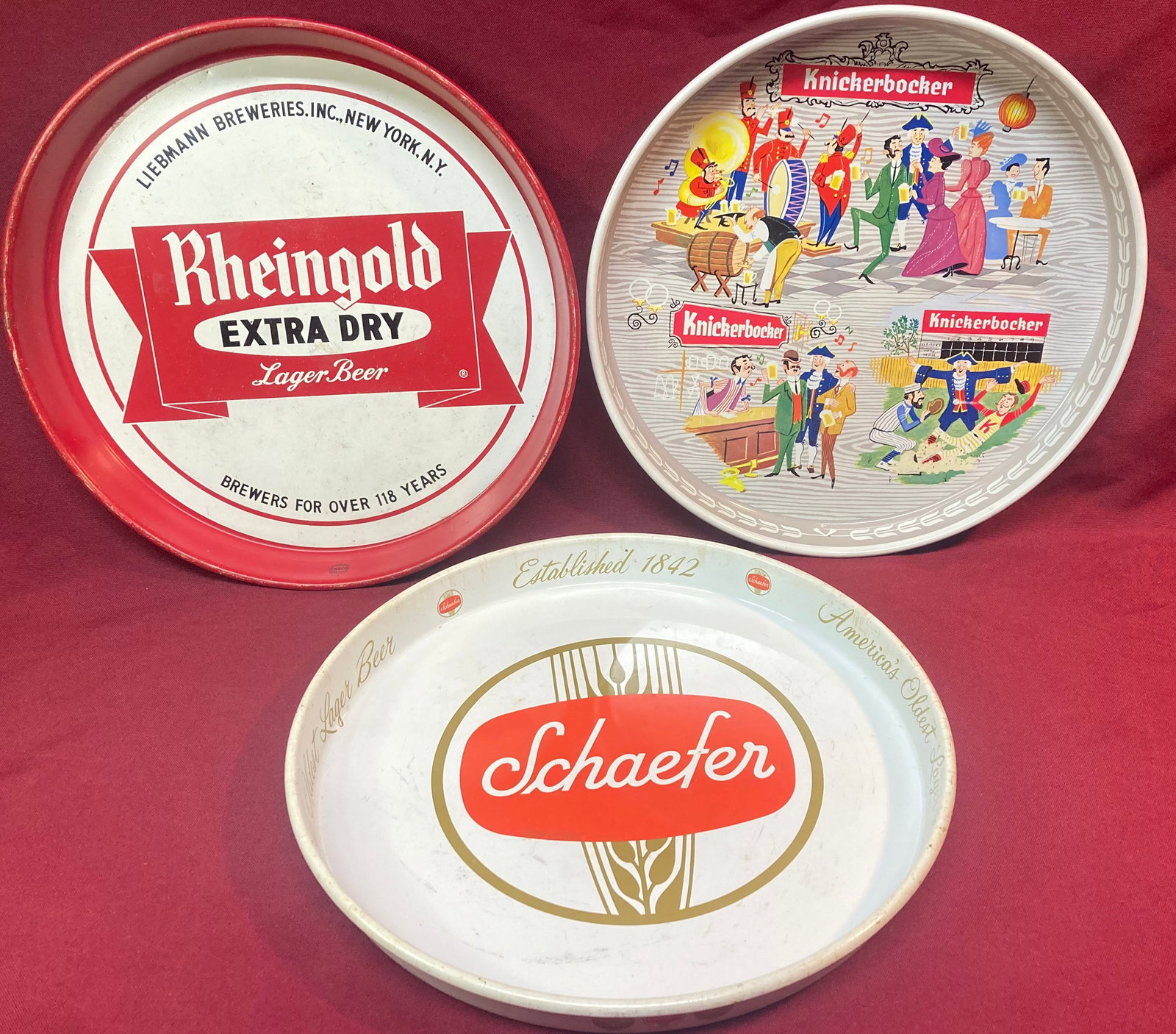 Three Vintage 12" Advertising Beer Trays (1 of 5)