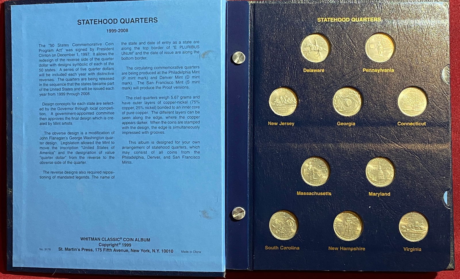 Album of the Statehood Quarters with Forty-Six Quarters 1999-2008 (1 of 9)