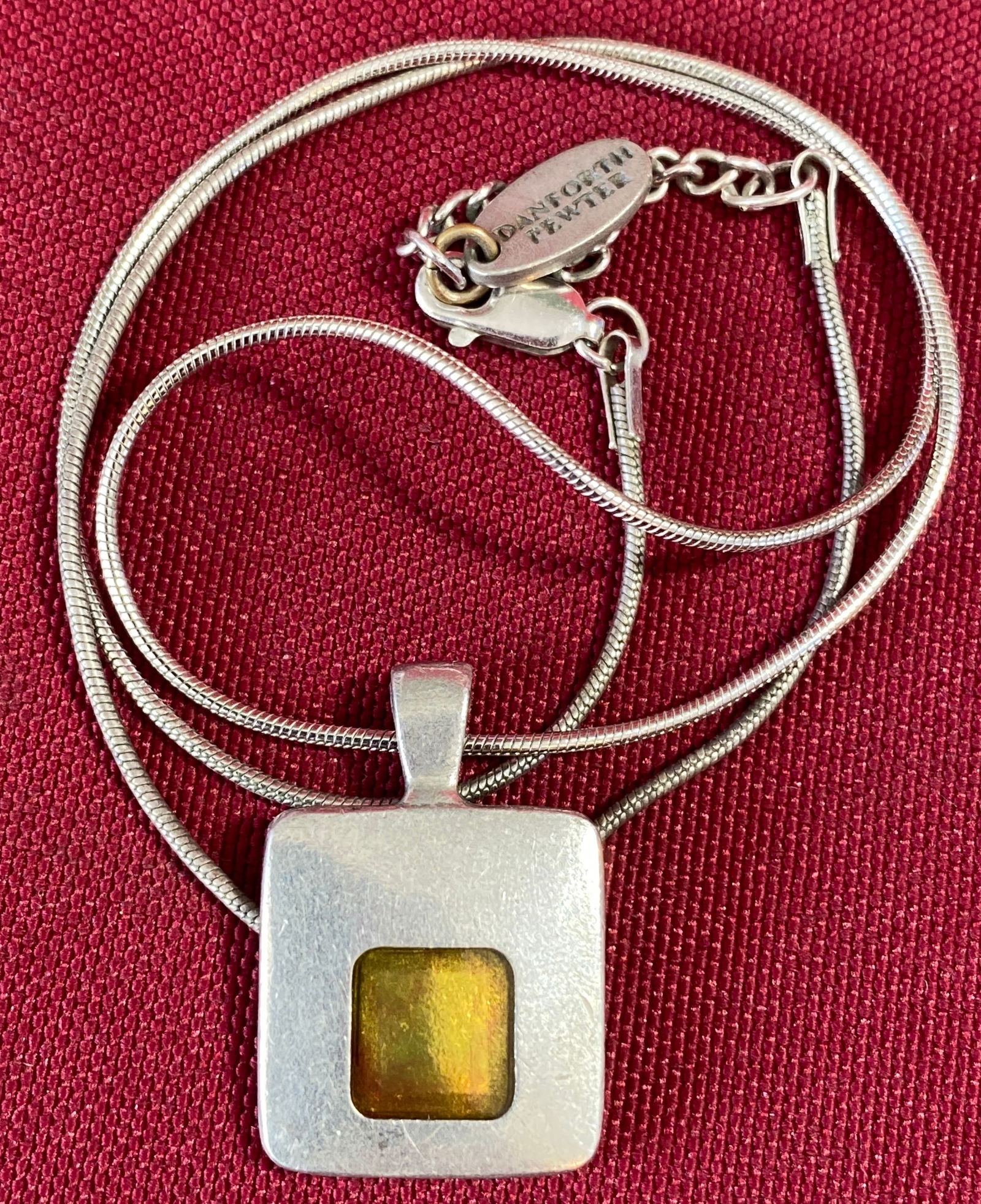 Danforth Pewter Stability Necklace with Pewter Pendant on Sterling Silver Chain (1 of 9)