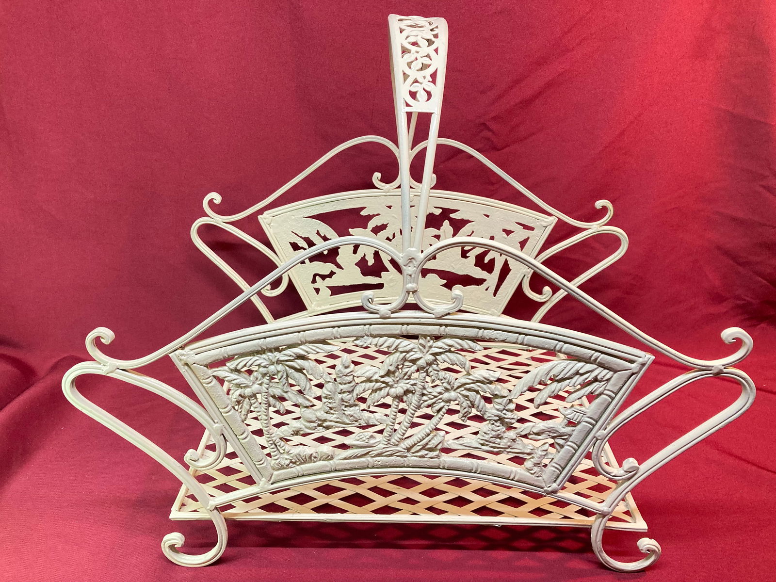 Palm Tree Design Metal - Cast Iron Magazine/Newspaper Rack (1 of 6)