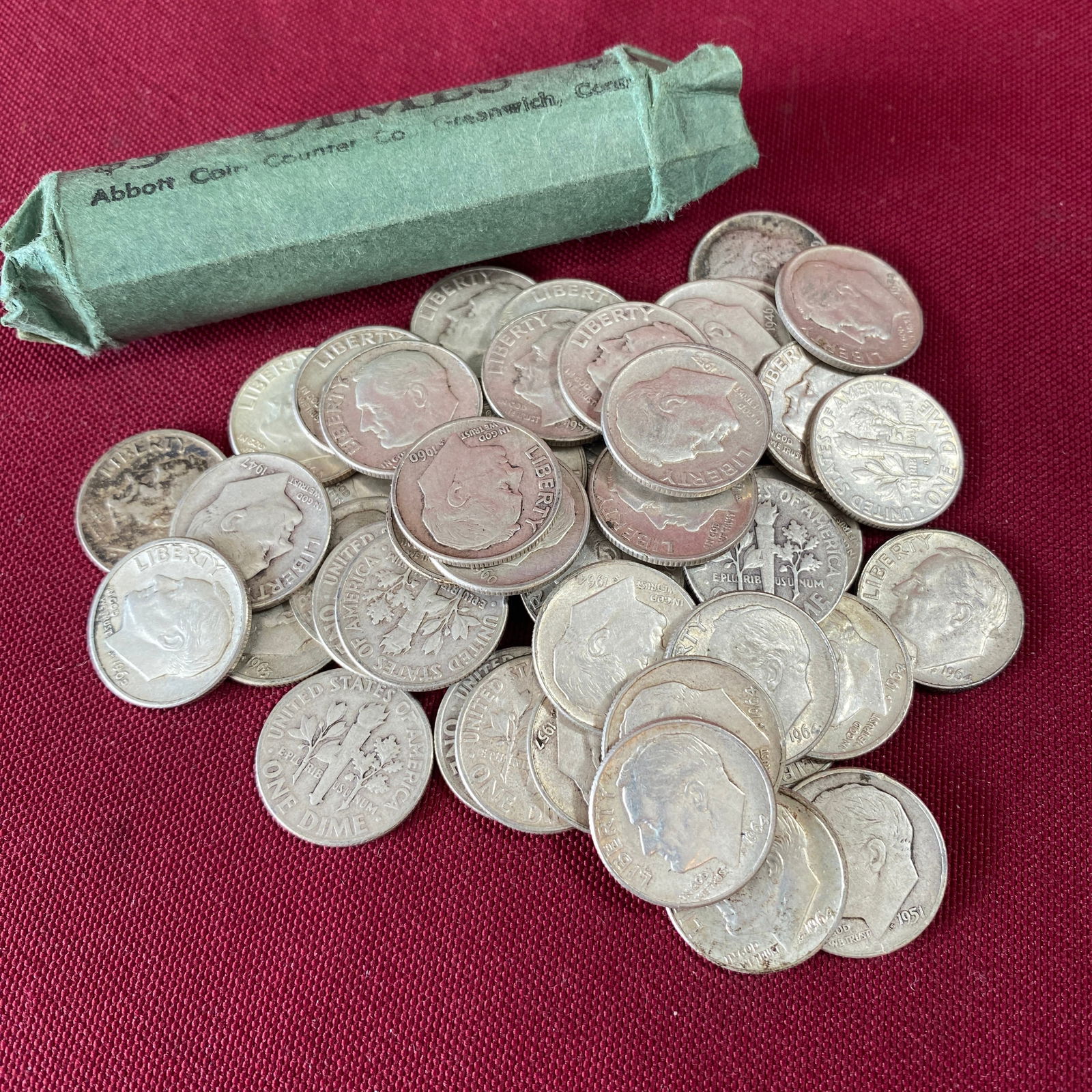 Roll of Roosevelt Silver Dimes (1 of 7)