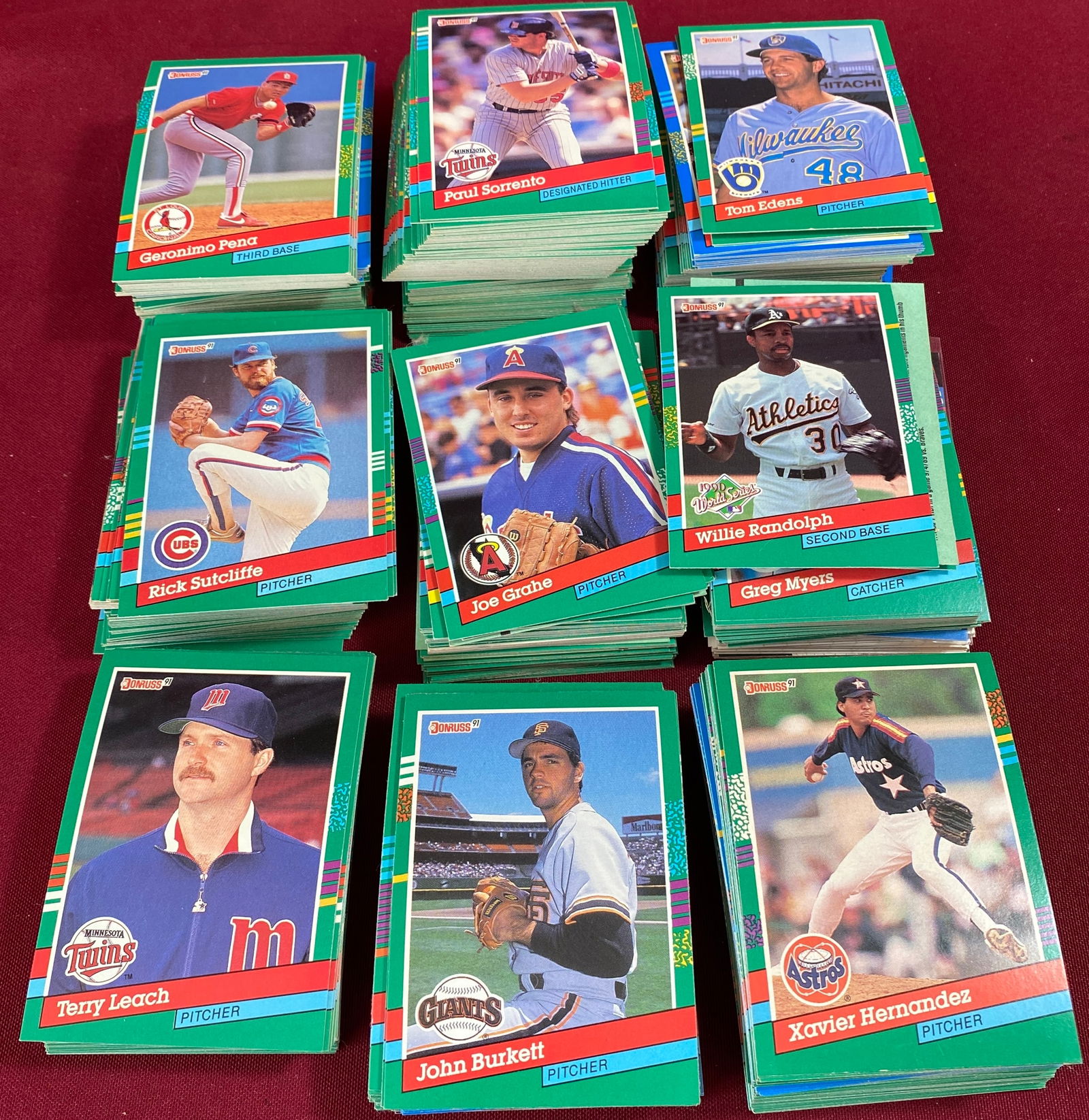 Lot of 1991 Donruss Baseball Cards (1 of 6)