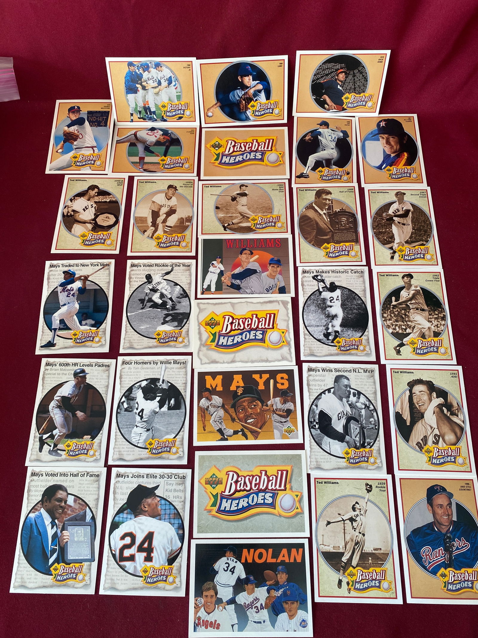 Assorted 'Baseball Heroes' Baseball Cards (1 of 6)