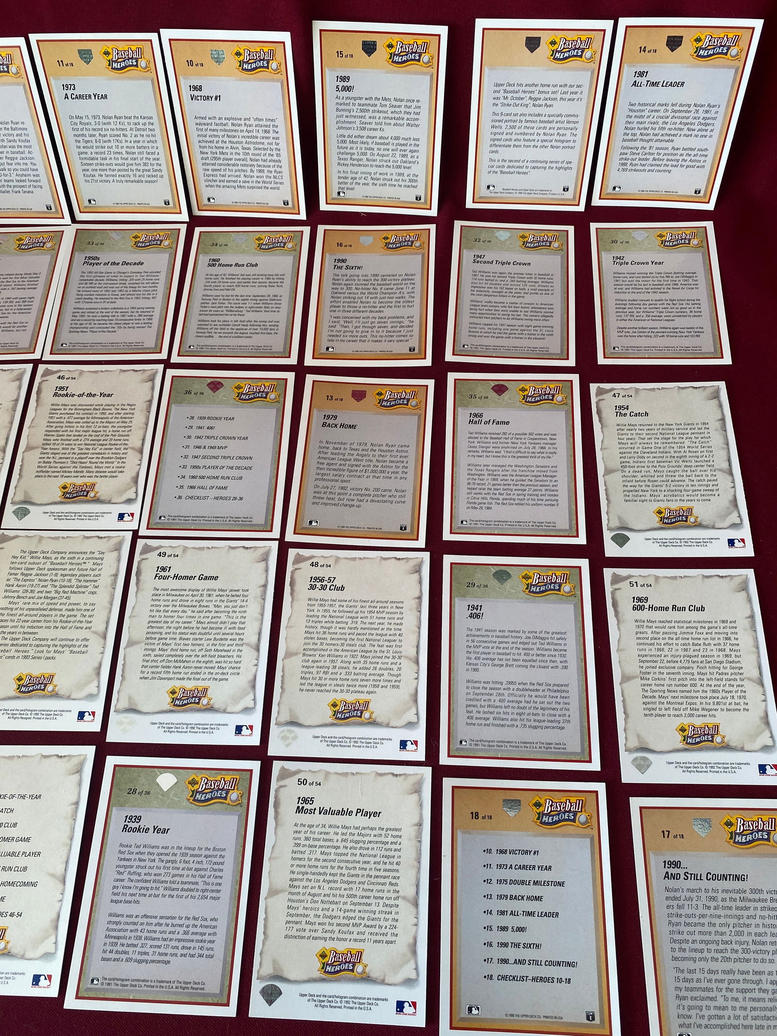 Assorted 'Baseball Heroes' Baseball Cards - 5