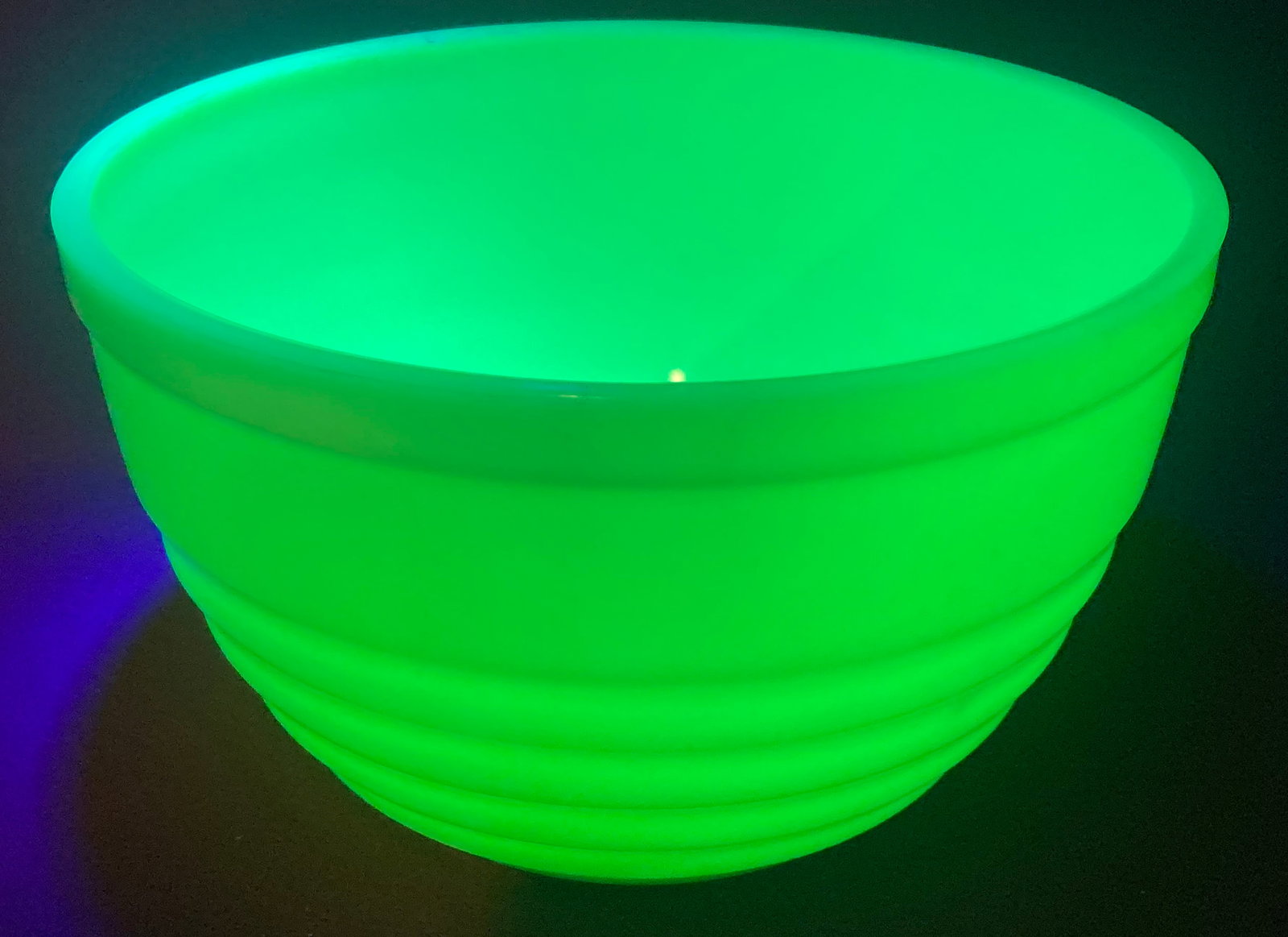 Large Uranium Mixing Bowl - UV Reactive Jadeite: Large Uranium Mixing Bowl - UV Reactive Jadeite