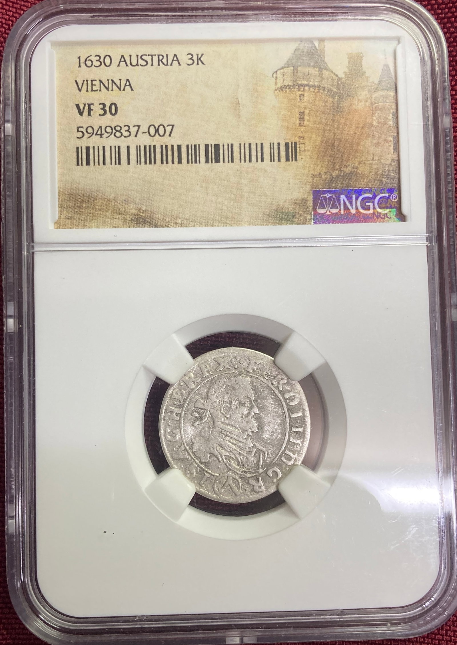 Graded 1630 Austria Silver 3K Kreuzer Vienna - VF30 by NGC (1 of 3)
