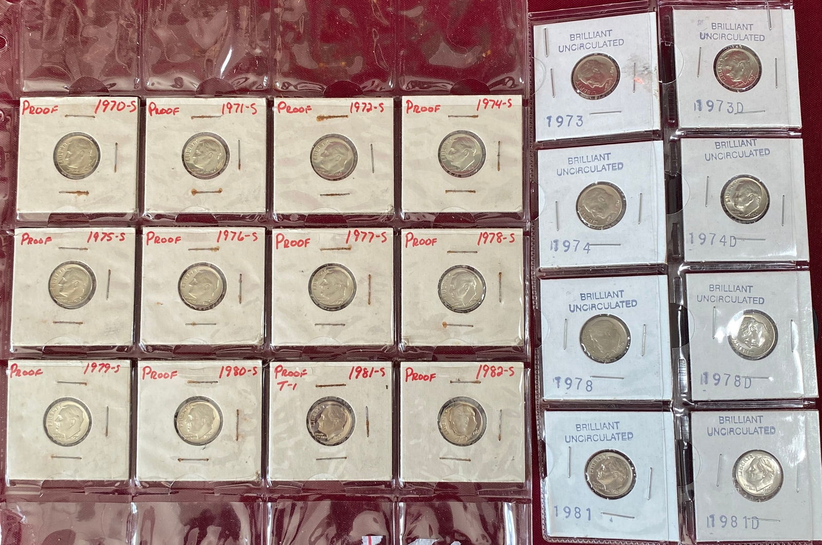 Twenty Uncirculated and Proof Dimes from 70s and 80s - Dates (1 of 10)