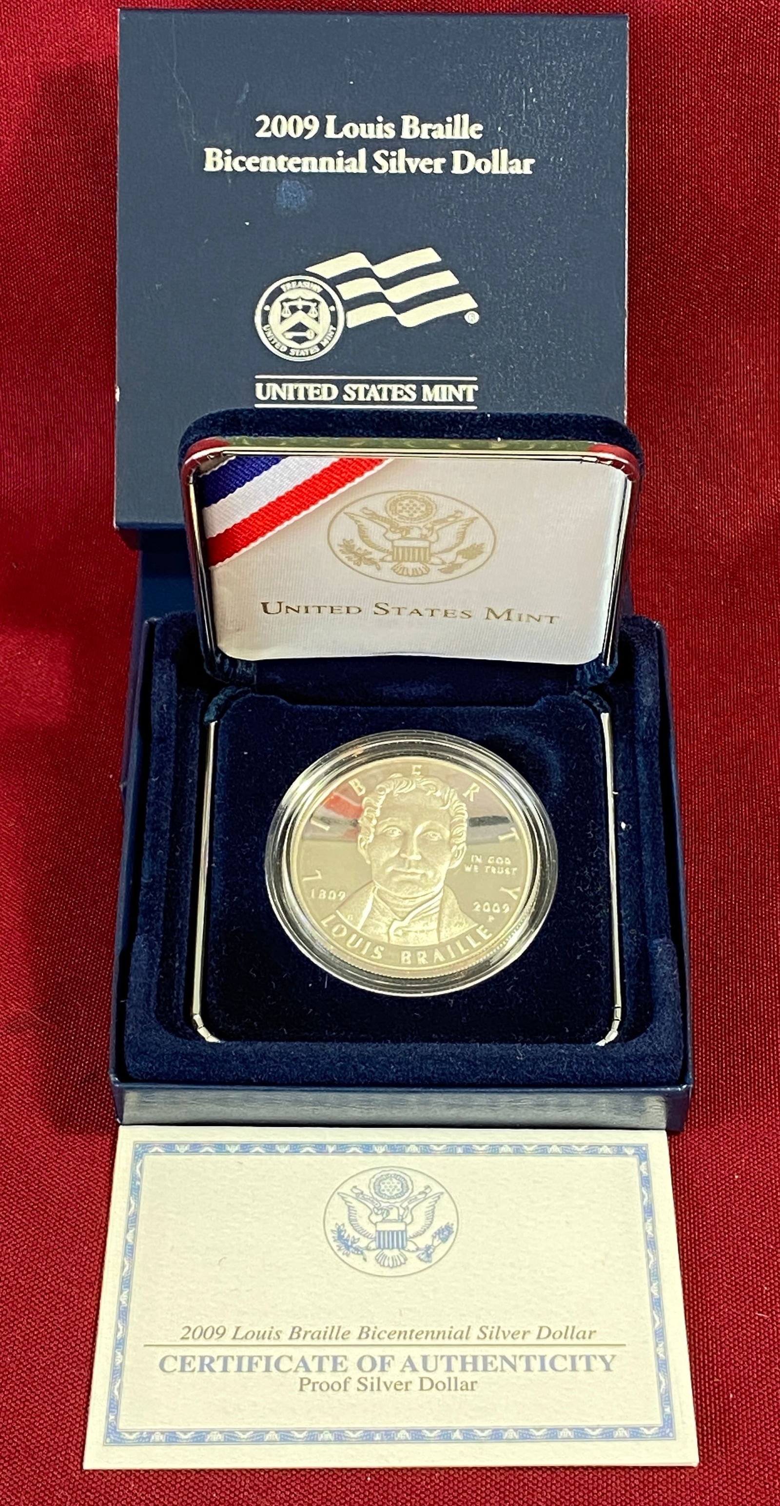 2009-P Louis Braille Commemorative Proof Silver Dollar (1 of 4)