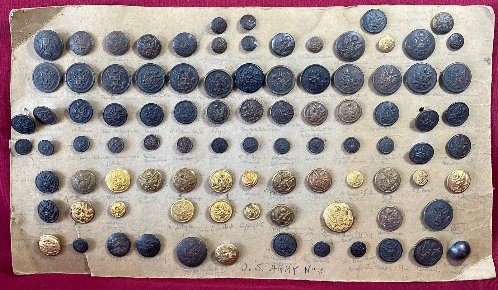 WWI and Other U.S. Military Buttons - Various Makers, Sizes, and Style Buttons (1 of 14)