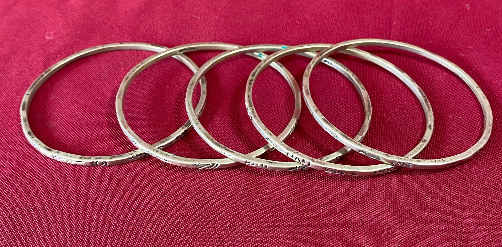 Five Sterling Silver Bracelets - 63 Grams - 2