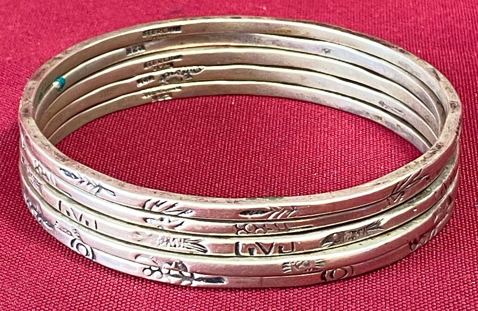 Five Sterling Silver Bracelets - 63 Grams - 4