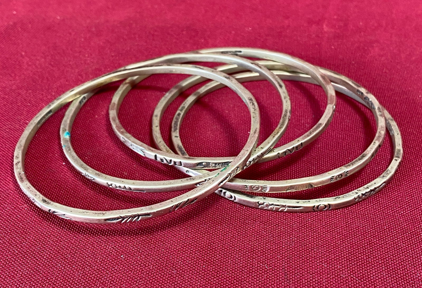 Five Sterling Silver Bracelets - 63 Grams - 6