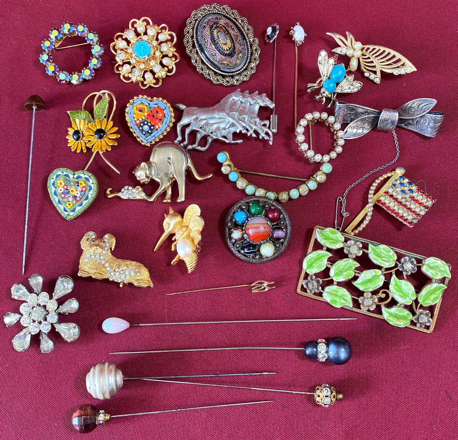 Several Older, Vintage, and Costume Jewelry Brooches, Stick Pins, Etc. - Various Styles (1 of 8)