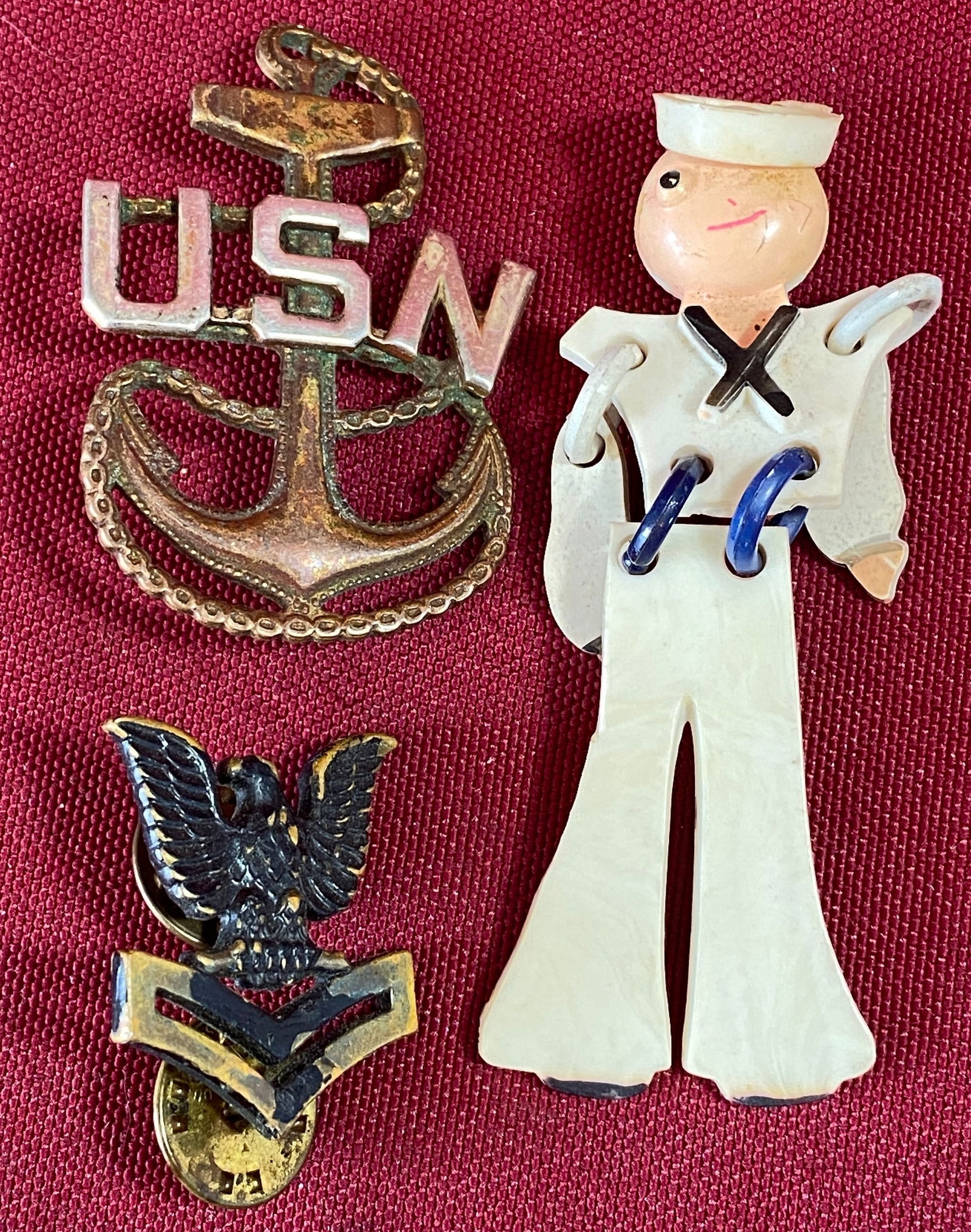 Three Old U.S. Navy Military Pins: Three Old U.S. Navy Military Pins