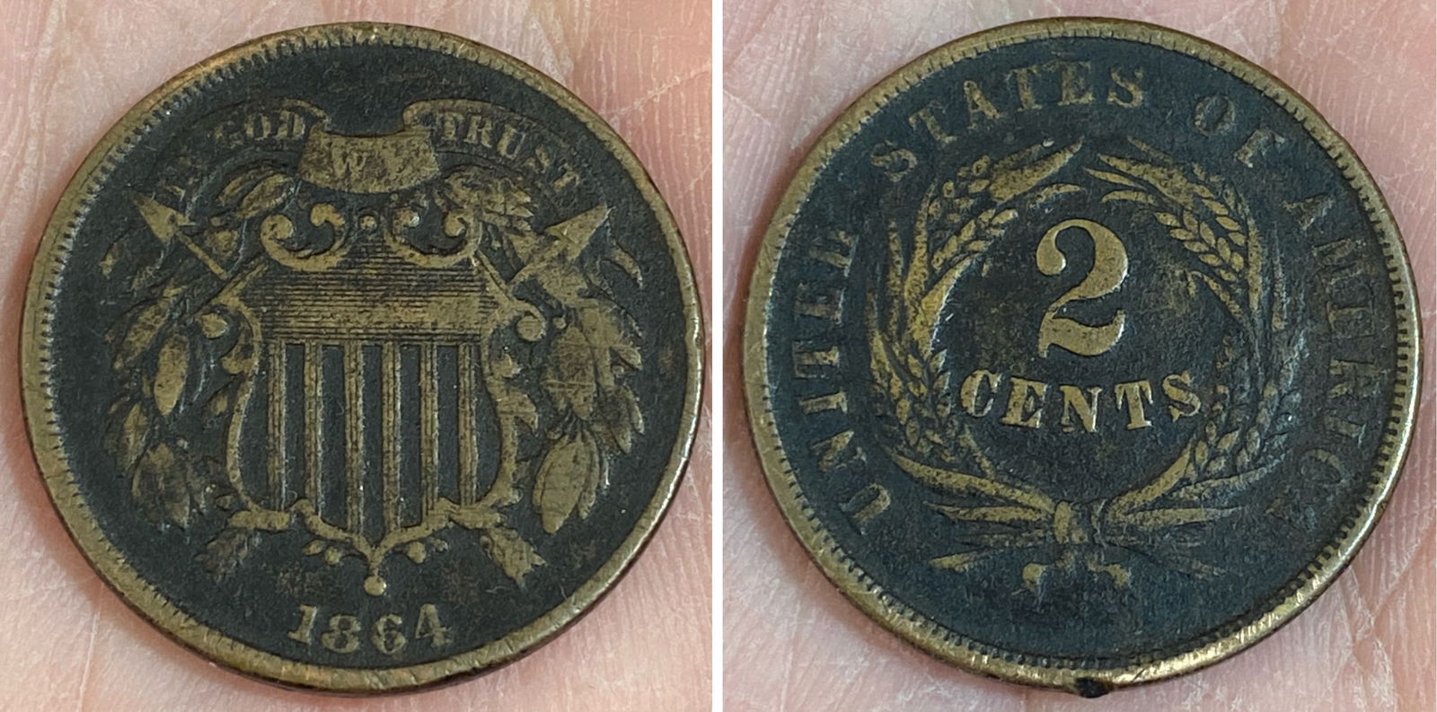1864 Two Cent Coin (1 of 3)