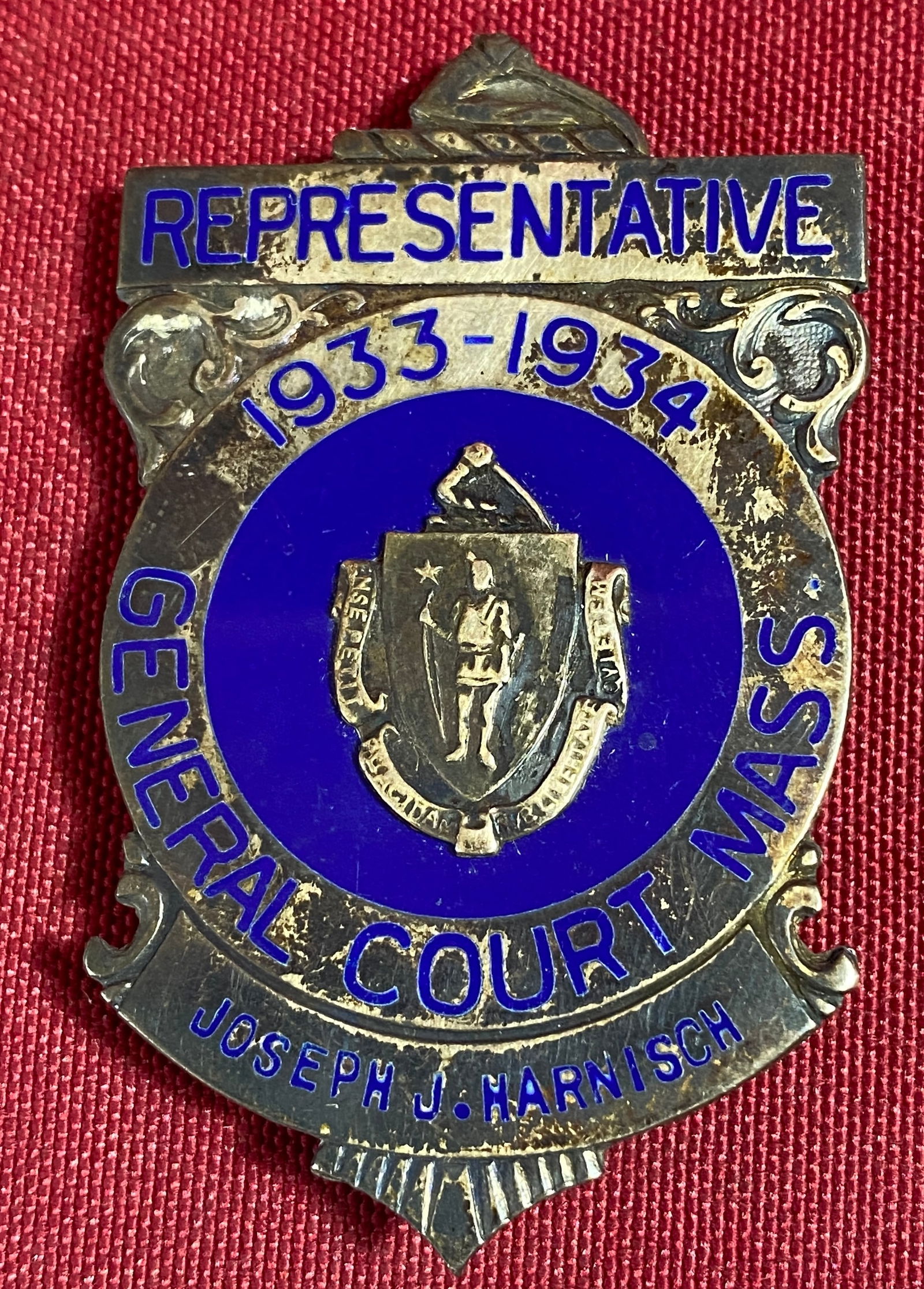 Sterling Silver 1930s General Court of Massachusetts Representative Pin - 21.71 Grams (1 of 7)