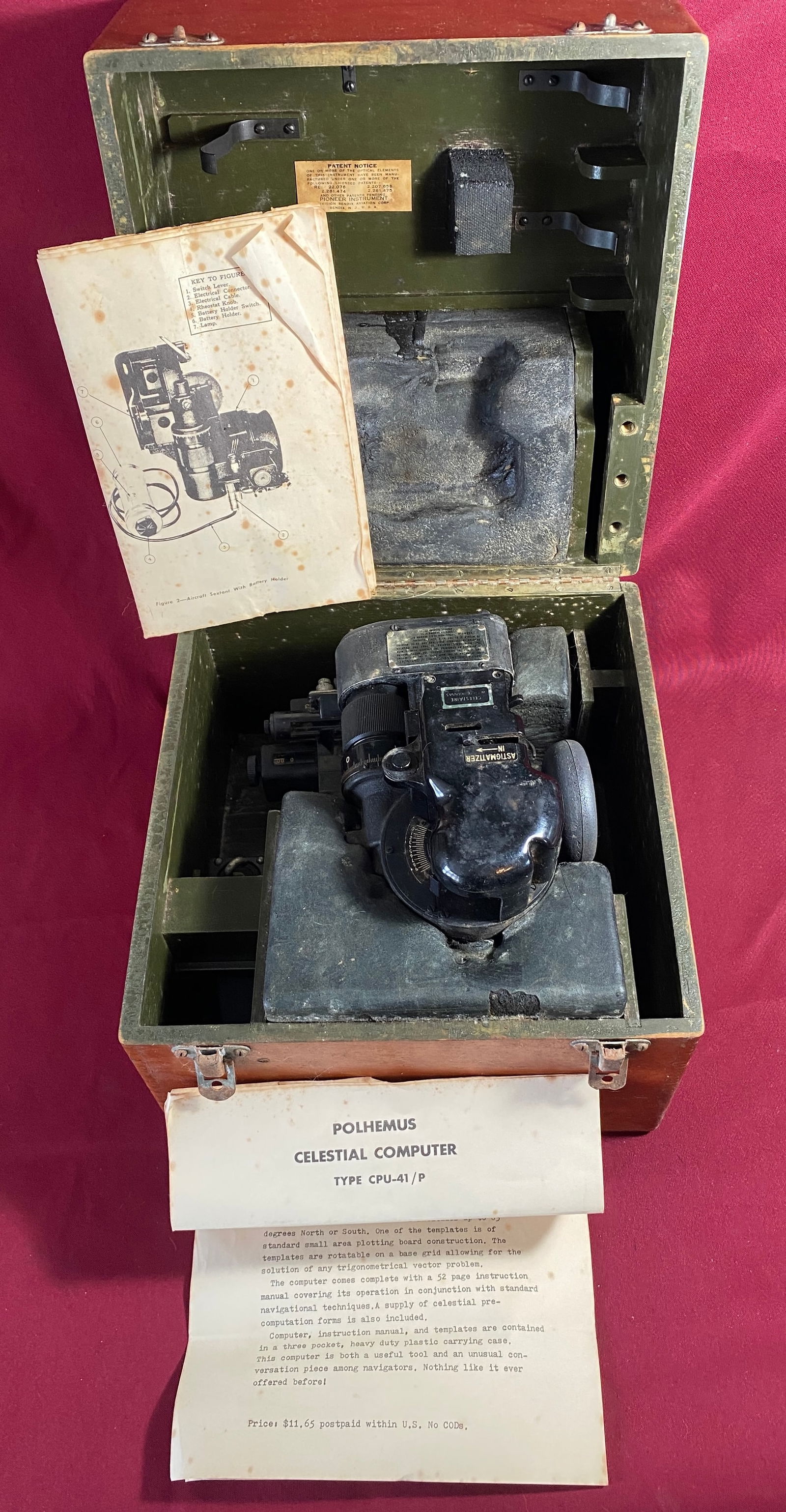 Sextant Bubble Type with Altitude Averaging Device - AN-5851-I WWII Era - Serial No. F-43-16459 by (1 of 14)