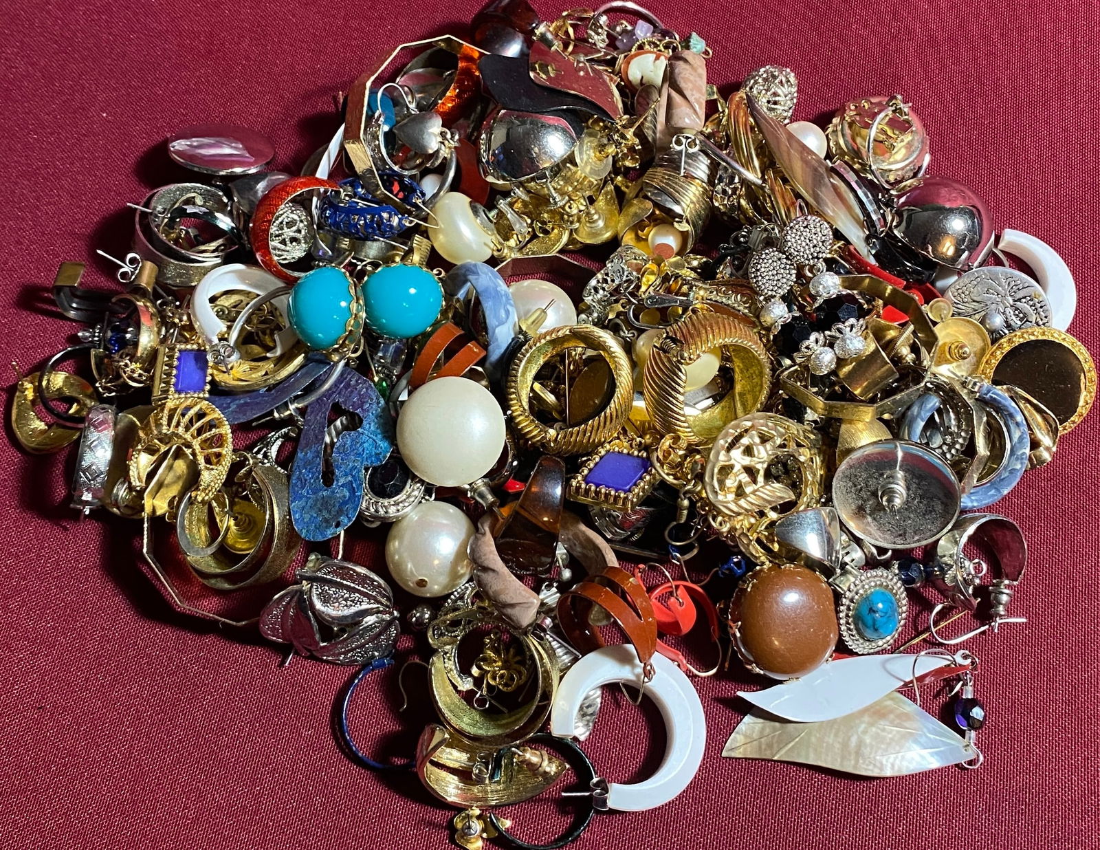 Several Pierced Earrings - Many Pairs, Some Singles/Orphans, Various Styles & Conditions: Several Pierced Earrings - Many Pairs, Some Singles/Orphans, Various Styles & Conditions