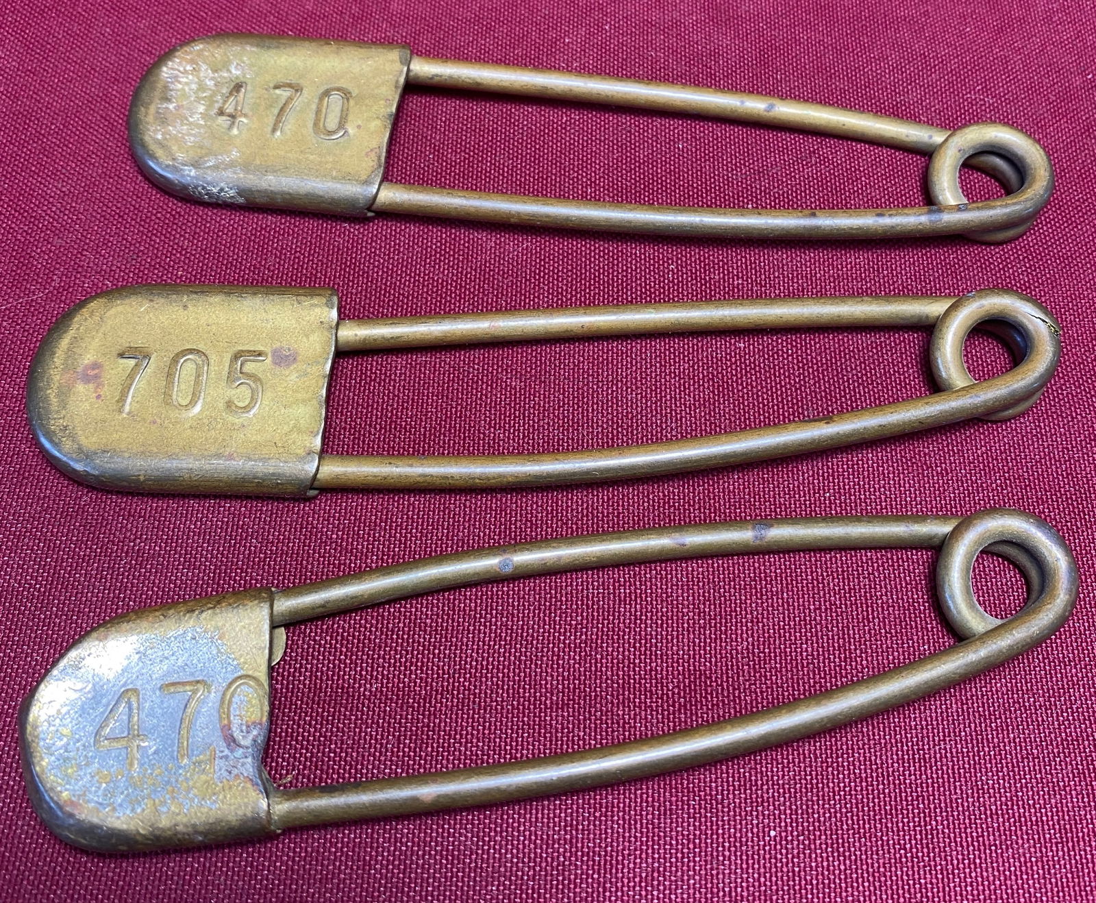 Large Laundry Safety Pins - Set of 3 - With ID Numbers: Large Laundry Safety Pins - Set of 3 - With ID Numbers