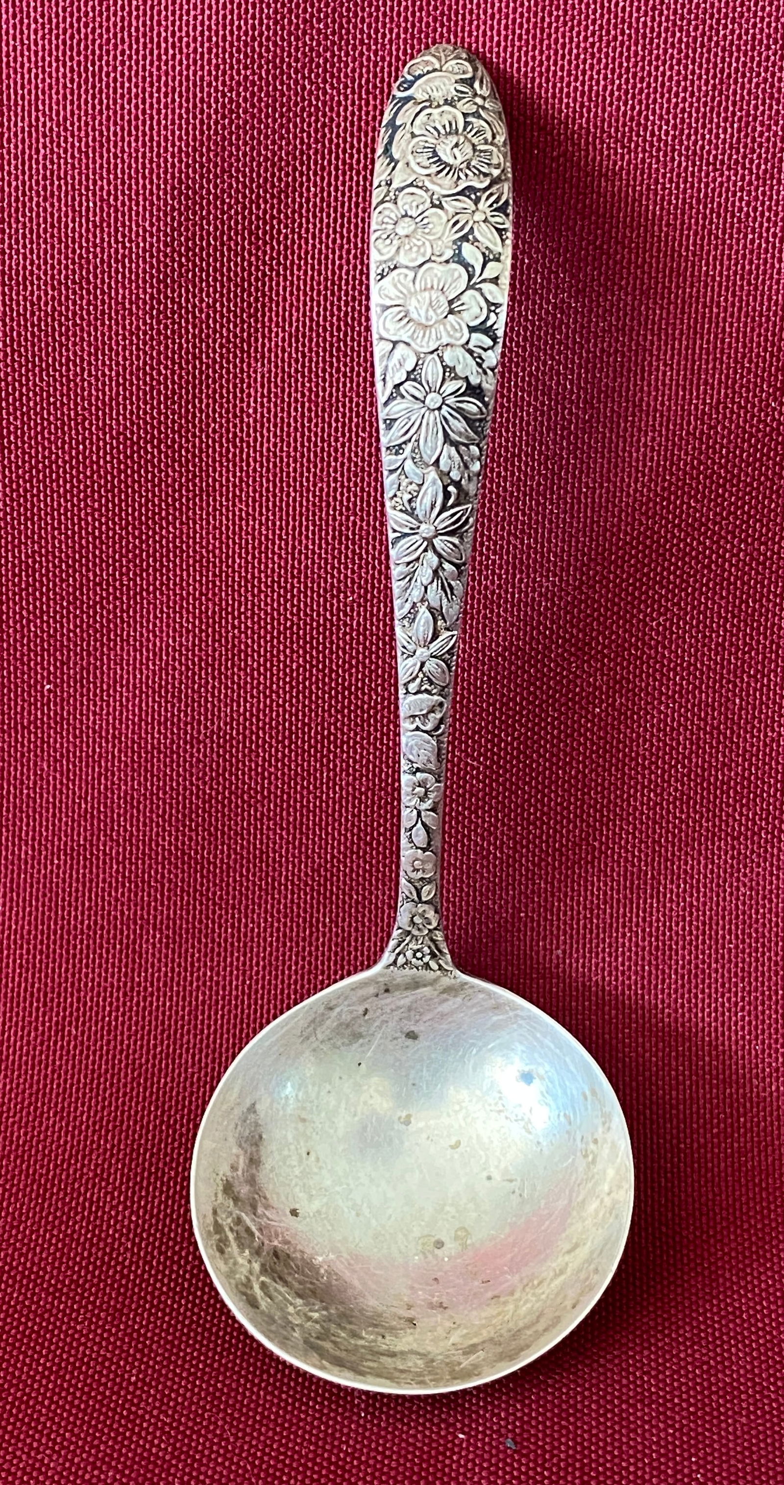 Sterling Silver Floral Patterned Small Sized Ladle Style Spoon - 14 Grams (1 of 5)