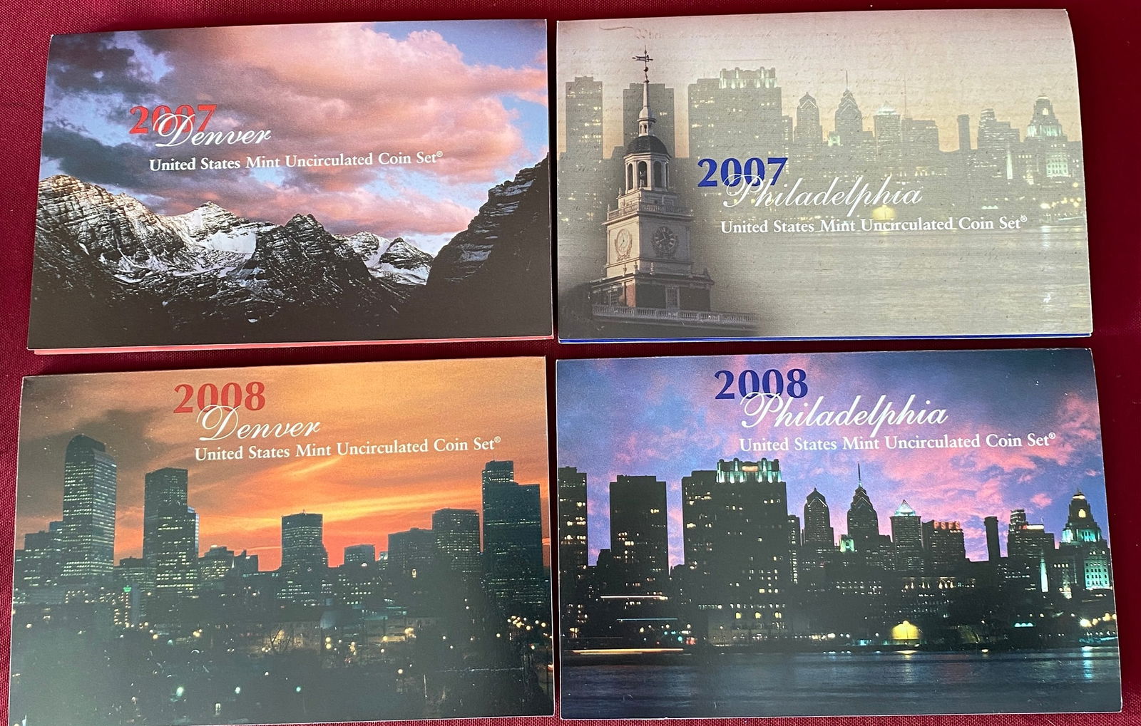 Four U.S. Mint Uncirculated Coin Sets - 2007-D, 2007-P, 2008-D, 2008-P (1 of 2)