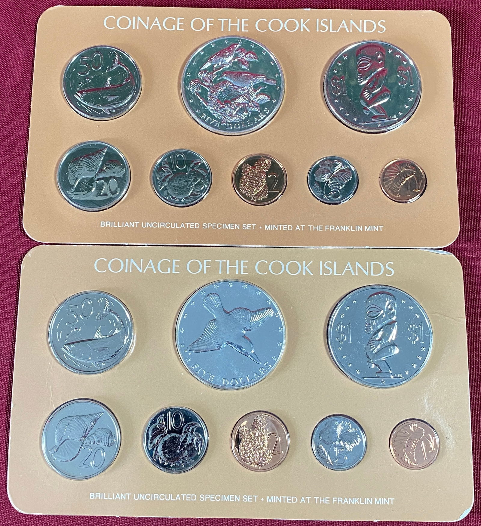 Two Coinage of the Cook Islands Brilliant Uncirculated Specimen Sets - 1976 & 1978: Two Coinage of the Cook Islands Brilliant Uncirculated Specimen Sets - 1976 & 1978