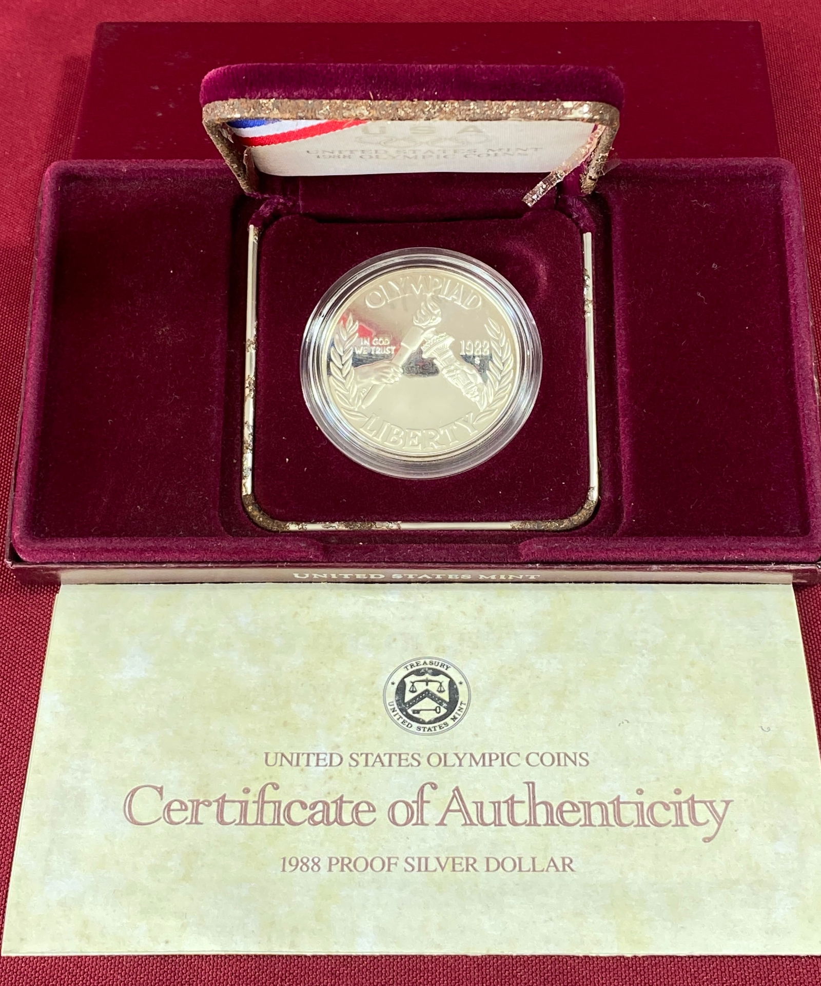 1988-S Olympics Commemorative Proof Silver Dollar (1 of 4)