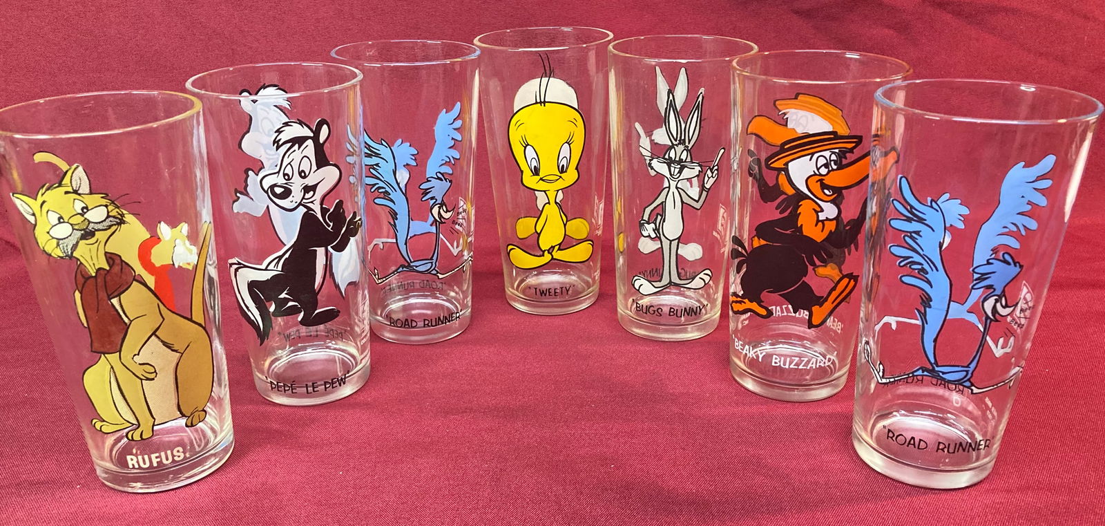 1973 Collectible Pepsi Looney Tunes Glasses - Warner Bros, Rufuss (1977) Glasses: 1973 Collectible Pepsi Looney Tunes Glasses - Warner Bros, Rufuss (1977) Glasses