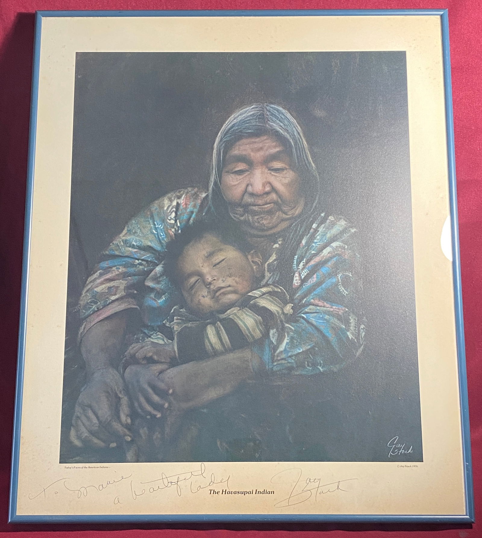 Jay Stock Signed Print 'The Havasupai Indian' - Overall 20"x24": Jay Stock Signed Print 'The Havasupai Indian' - Overall 20"x24"