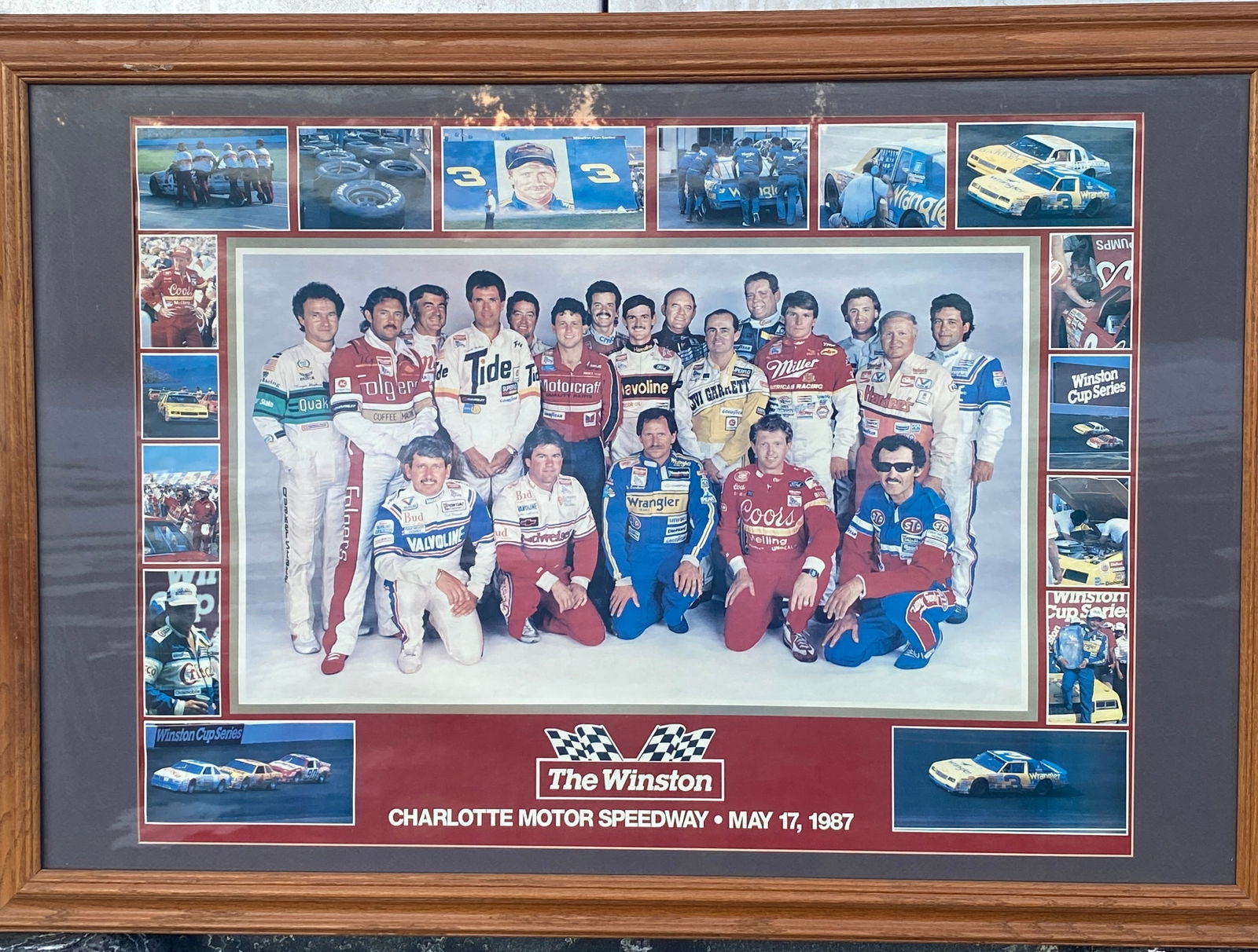 Framed 'Winston Charlotte Motor Speedway - May 17 1987' - NASCAR Drivers and Cars Poster - 40"x28.5": Framed 'Winston Charlotte Motor Speedway - May 17 1987' - NASCAR Drivers and Cars Poster - 40"x28.5" - Absolutely No Shipping