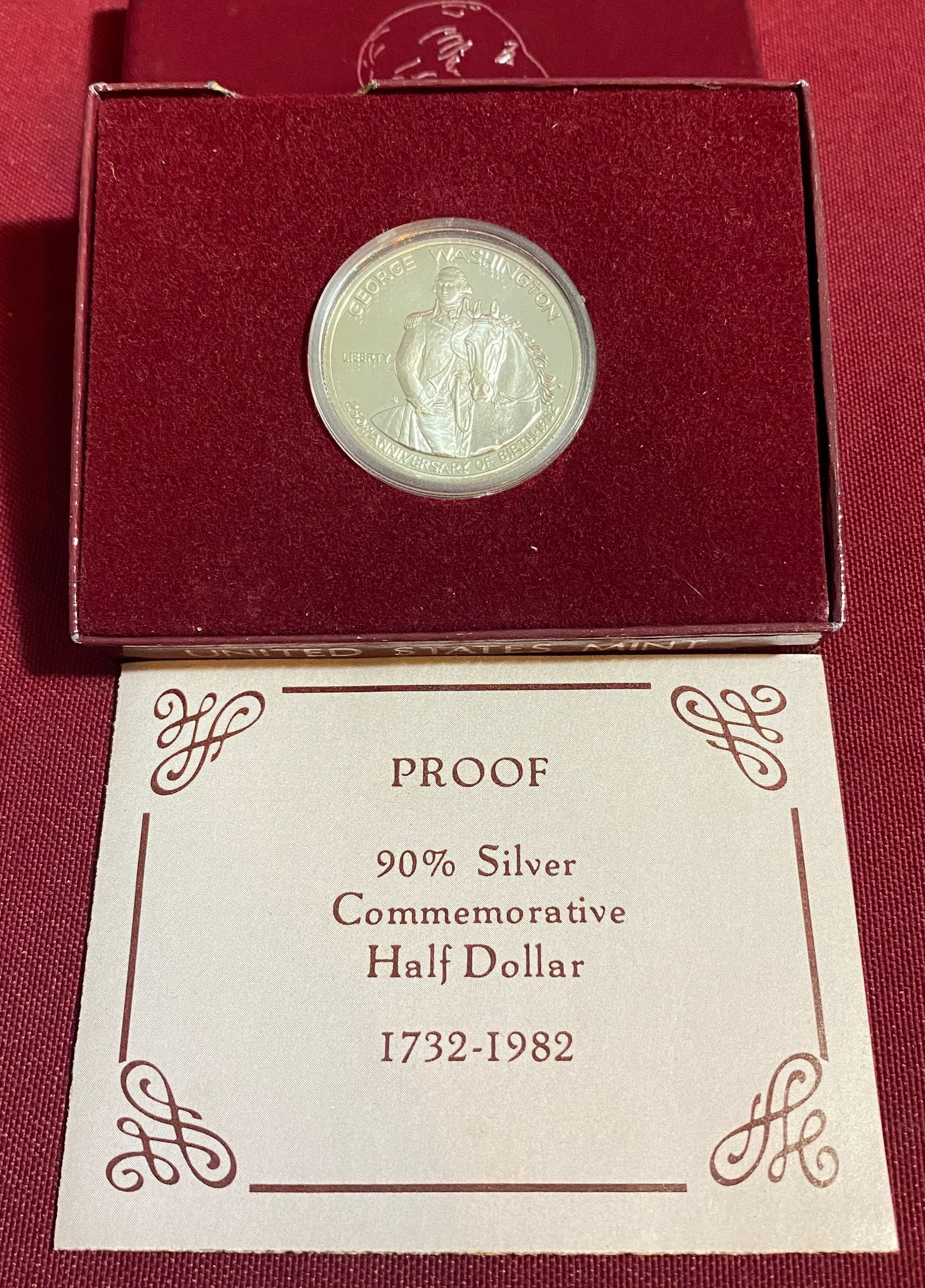 1982-S George Washington Commemorative Silver Half Dollar (1 of 4)
