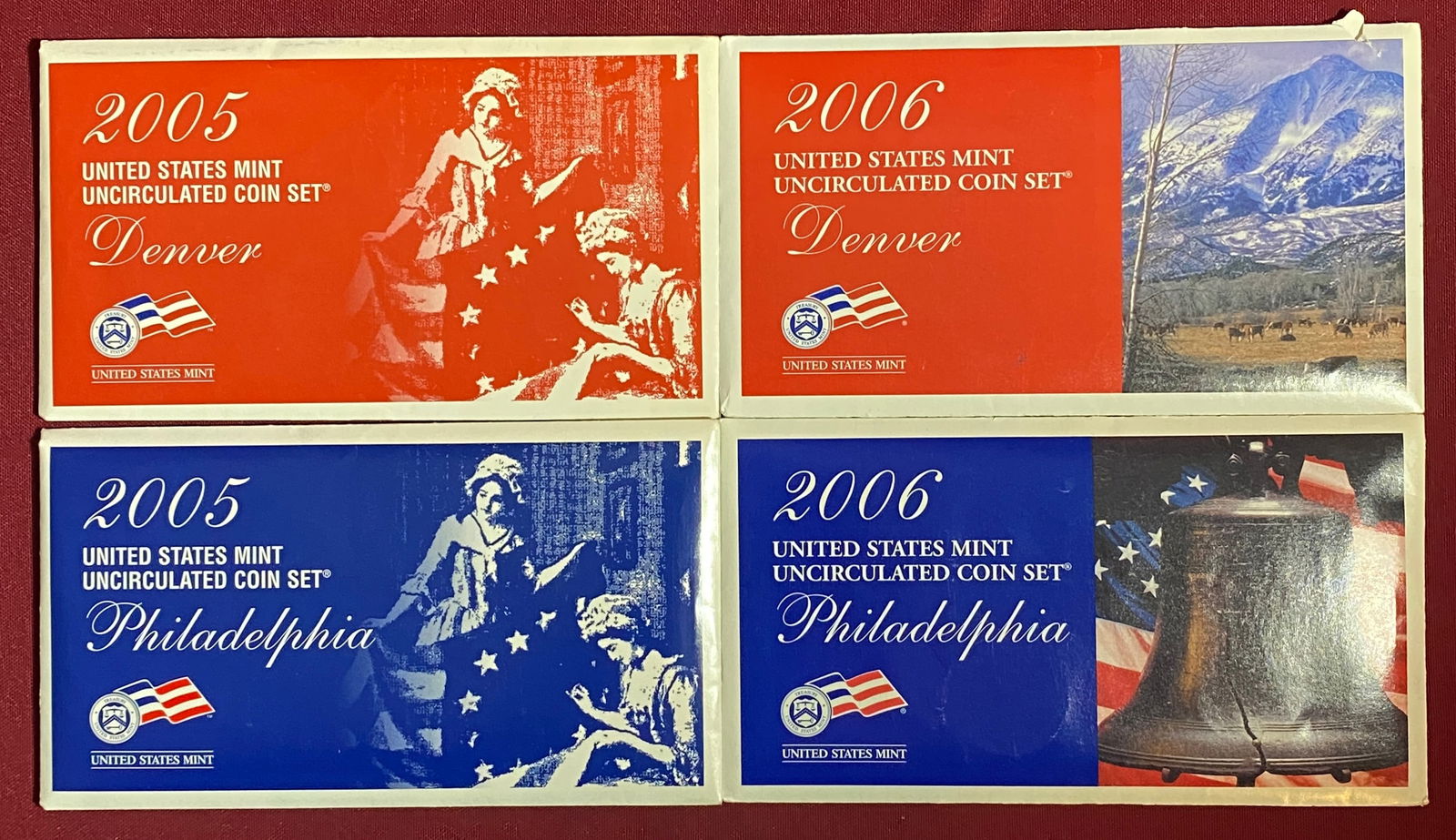 Four U.S. Mint Uncirculated Coin Sets - 2005 (D&P), 2006 (D&P) (1 of 2)