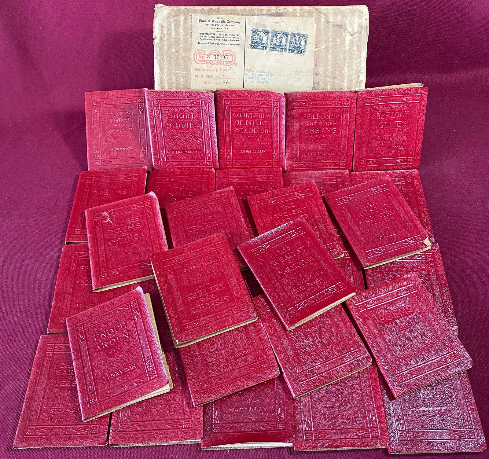 Collection of 30 Vintage Miniature Little Leather Library - Red Leather Books by Robert K Haas, Inc.: Collection of 30 Vintage Miniature Little Leather Library - Red Leather Books by Robert K Haas, Inc. Publishers - Speeches, Addresses, Short Stories, Etc.