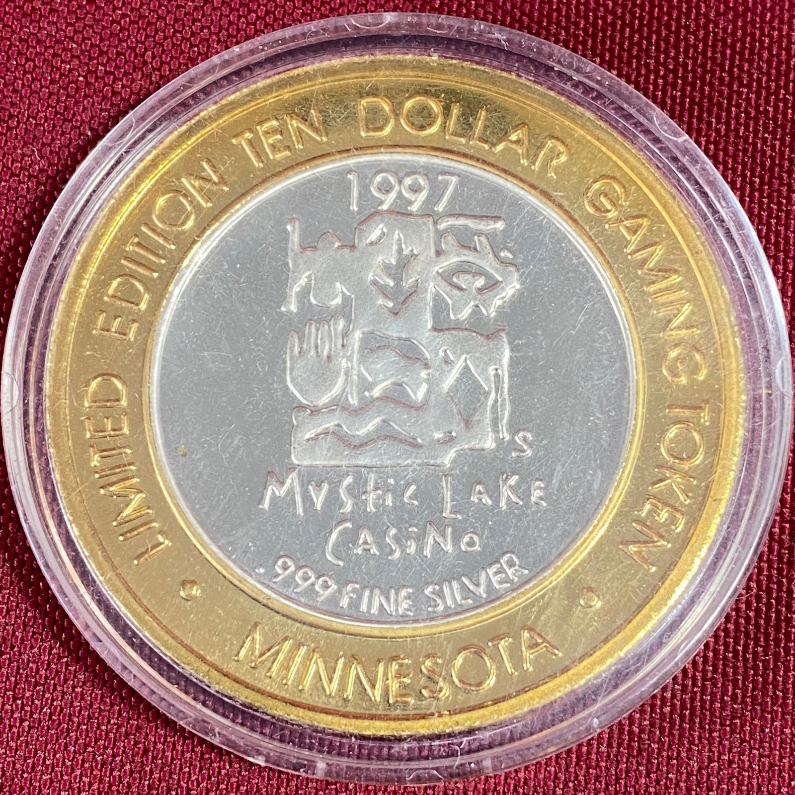 1997 Mystic Lake Casino .999 Fine Silver Limited Edition $10 Gaming Token - 1975 Nova - Minnesota: 1997 Mystic Lake Casino .999 Fine Silver Limited Edition $10 Gaming Token - 1975 Nova - Minnesota Hot Summer Night's Collection Series I