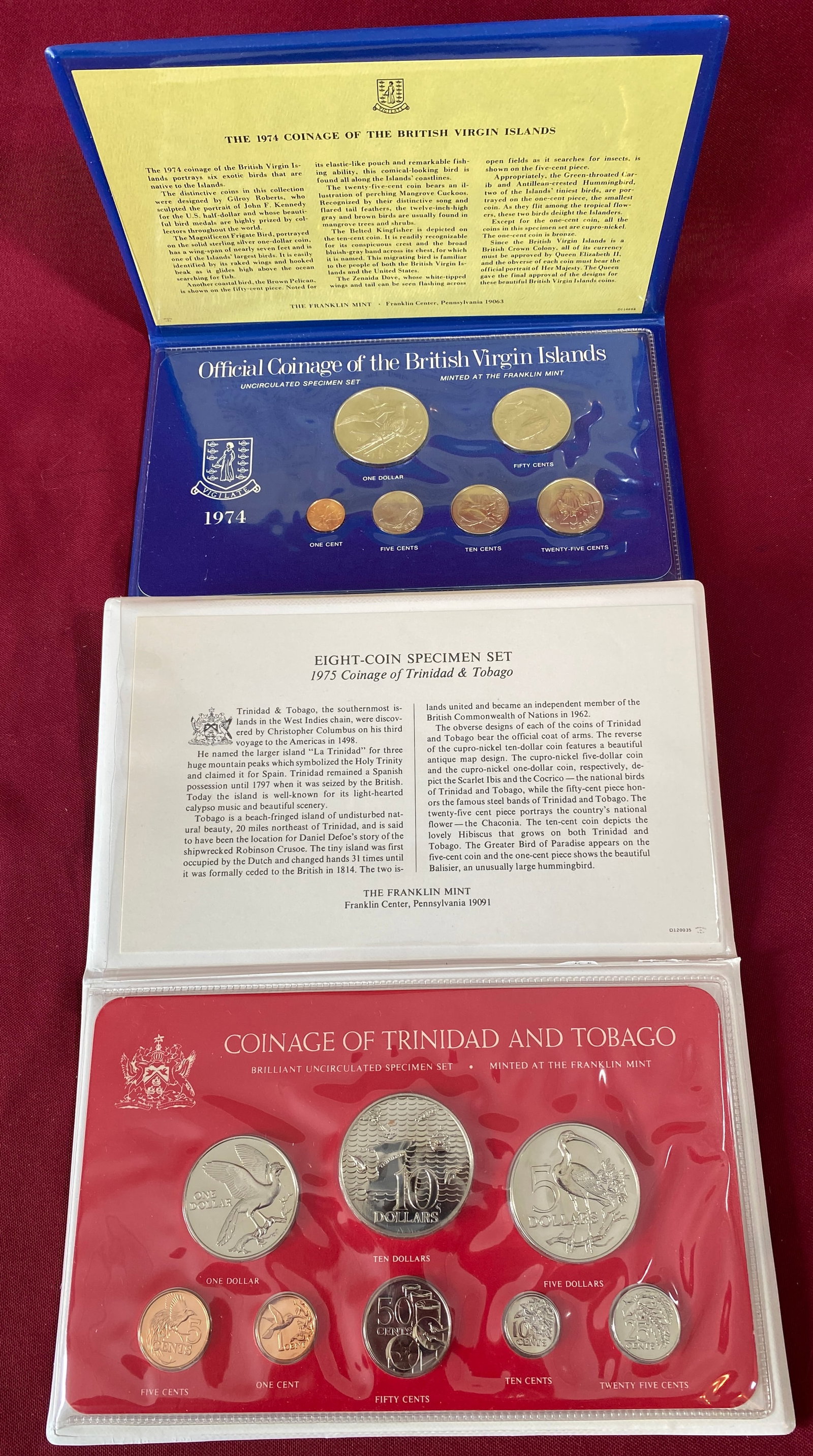1974 Uncirculated British Virgin Islands Coin Set & 1975 Trinidad and Tobago Uncirculated Specimen (1 of 3)