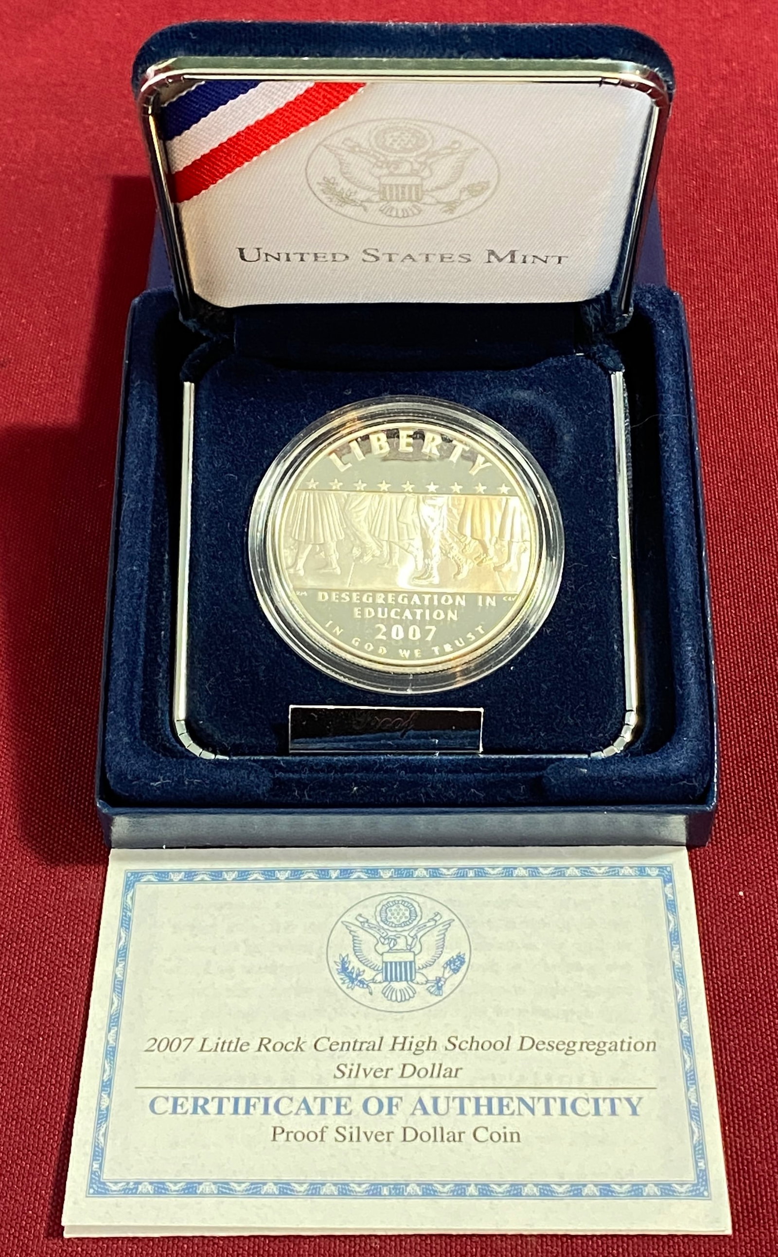 2007 Little Rock Central High School Desegregation Proof Silver Dollar (1 of 4)