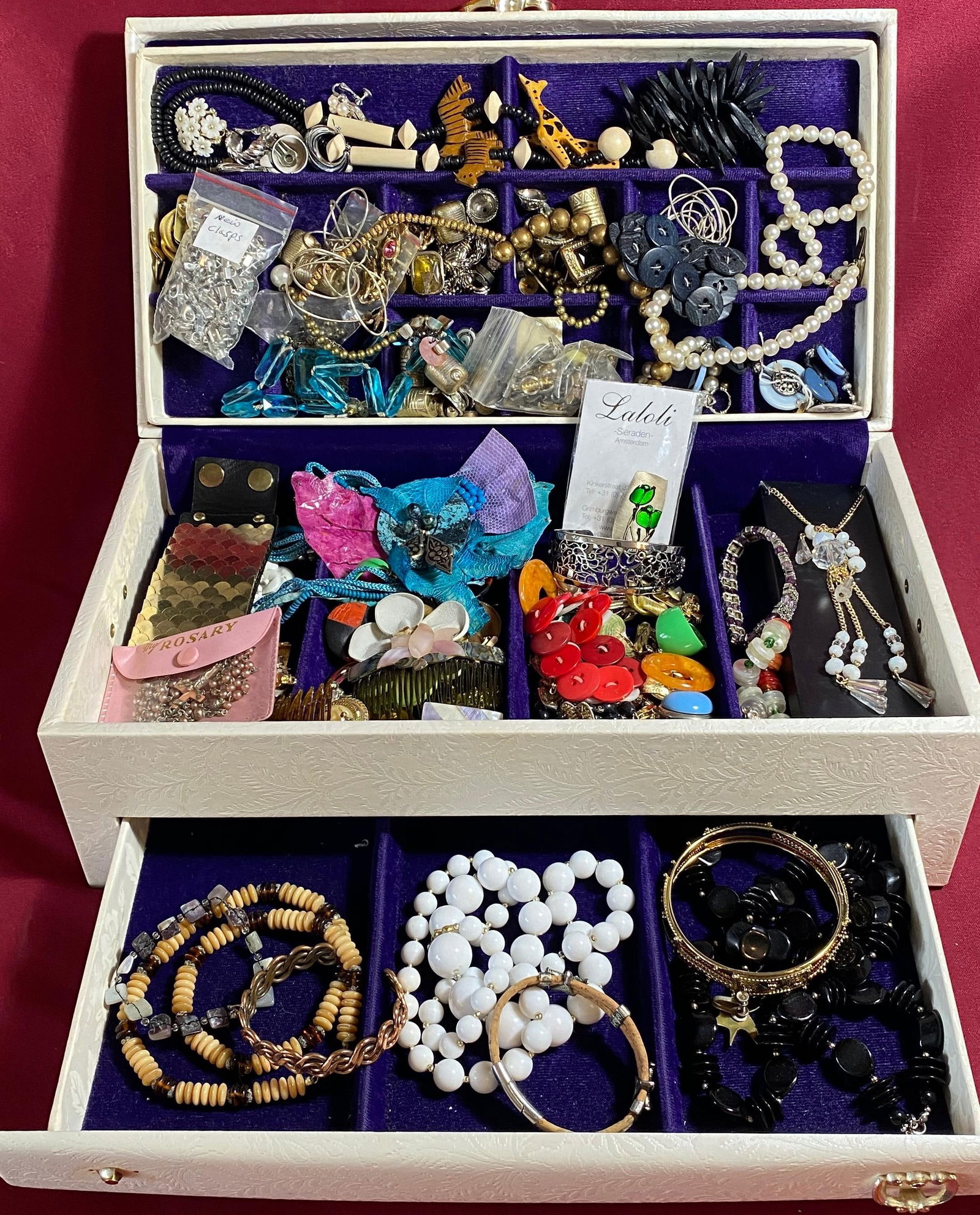 Large Vintage Jewelry Box with Costume Jewelry (1 of 7)