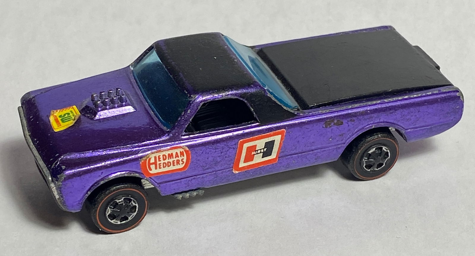 Vintage Hot Wheels Redline Custom Fleetside Diecast Truck in Purple Spectraflame Paint Produced in (1 of 7)