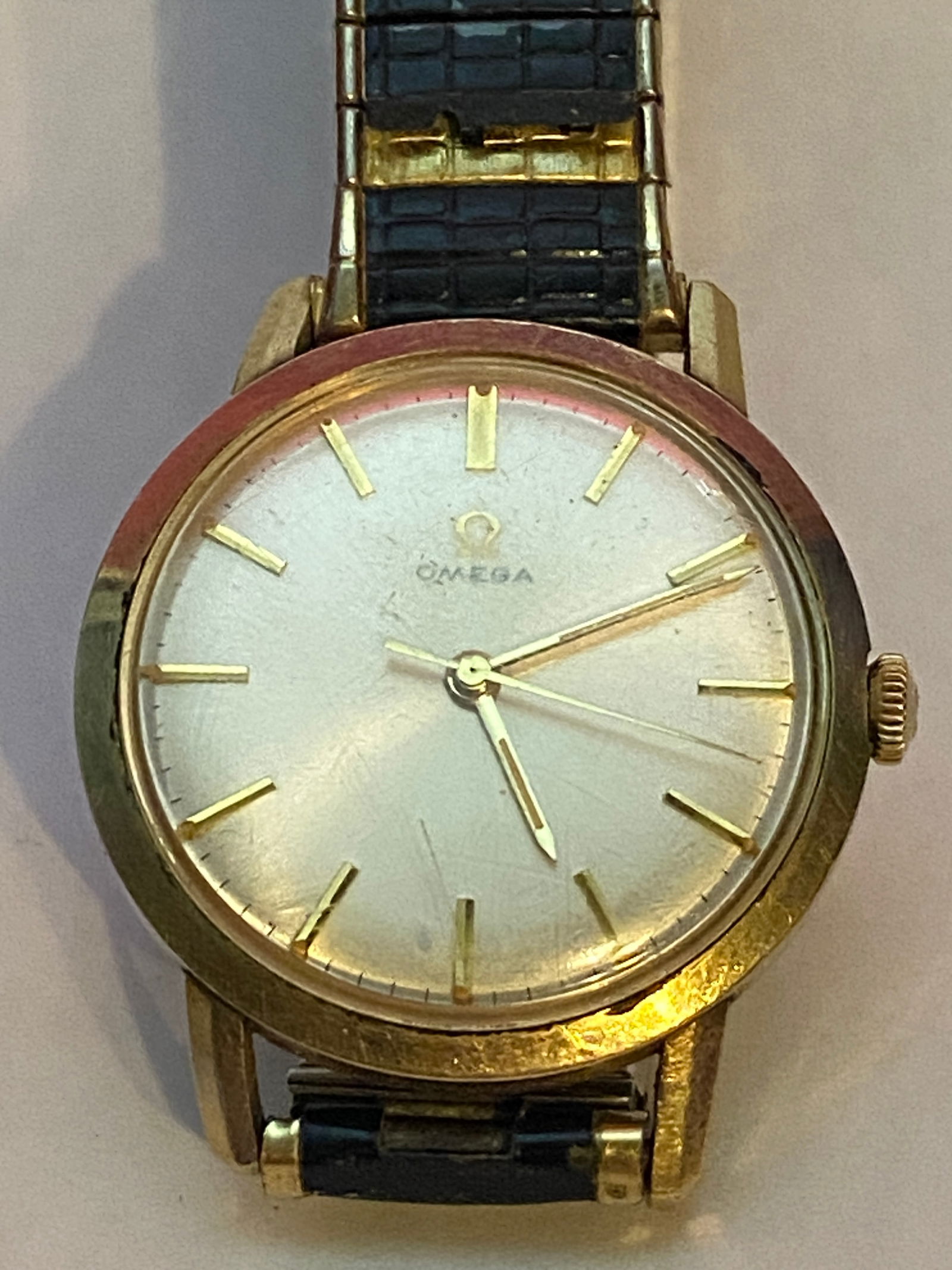 Omega 17 Jewel Swiss Older Wrist Watch - #19801527 - Unscrewable Back Marked 10K GF Bezel Stainless (1 of 10)