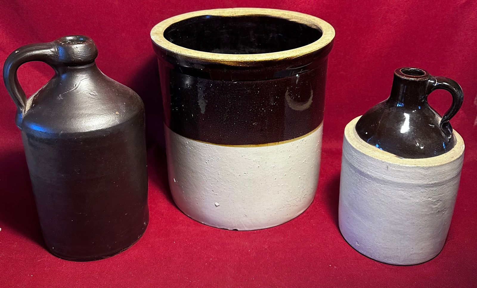Stoneware Crock and Two Stoneware Jugs - Absolutely No Shipping: Stoneware Crock and Two Stoneware Jugs - Absolutely No Shipping