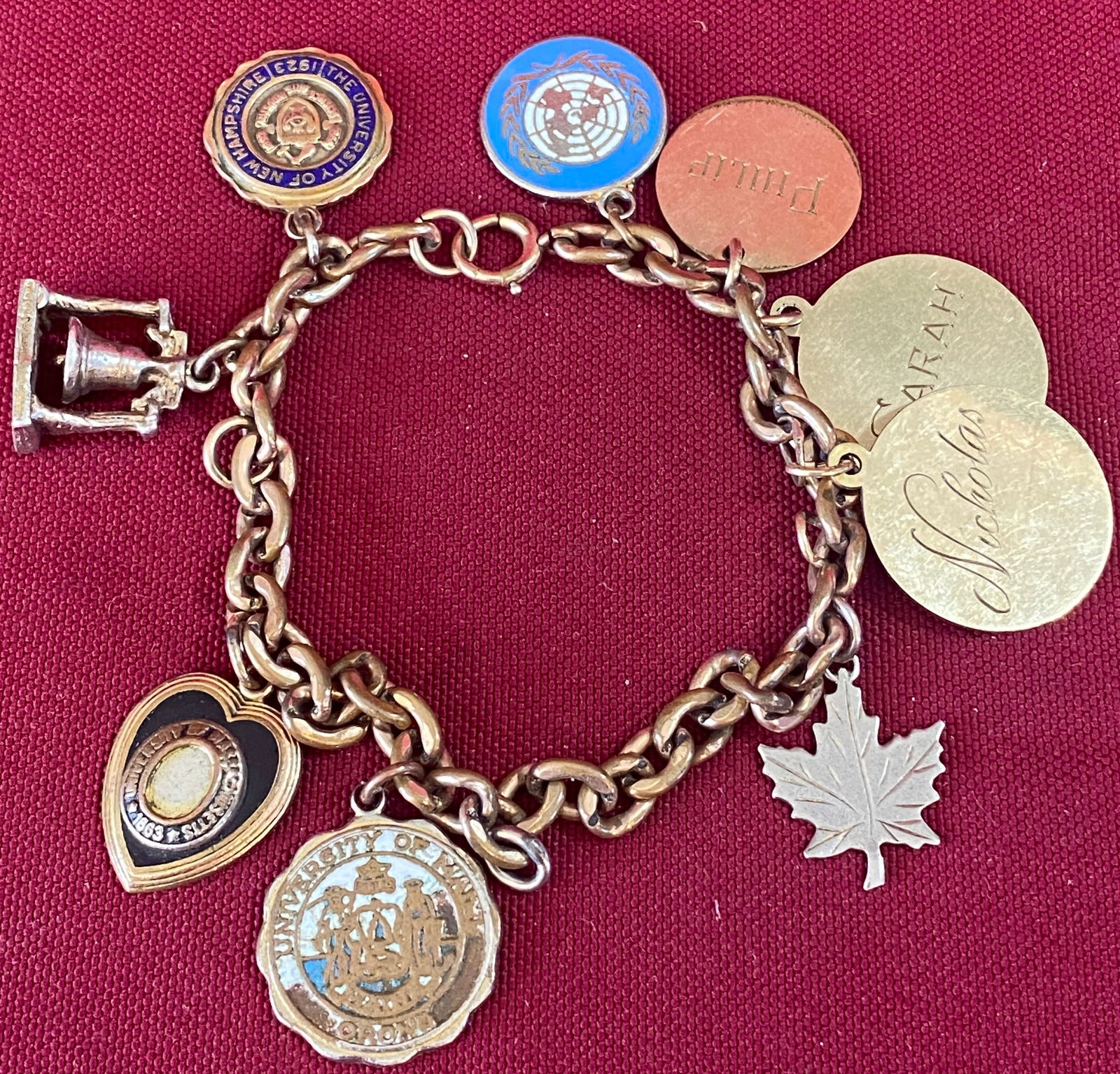 Gold-Filled Charm Bracelet with Nine Charms - (2) 10K Gold-Filled, (3) 12K Gold-Filled: Gold-Filled Charm Bracelet with Nine Charms - (2) 10K Gold-Filled, (3) 12K Gold-Filled