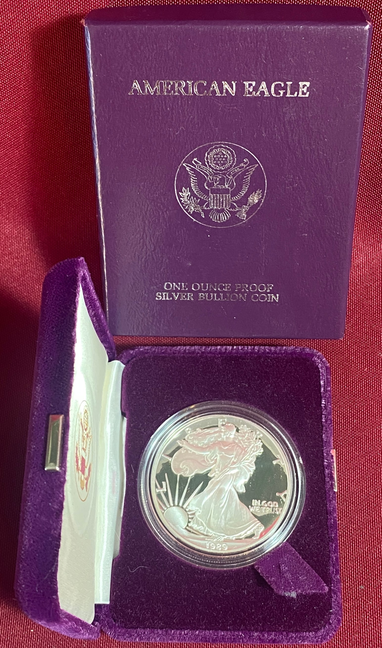 1989-S One Ounce .999 Fine Proof Silver Eagle (1 of 4)