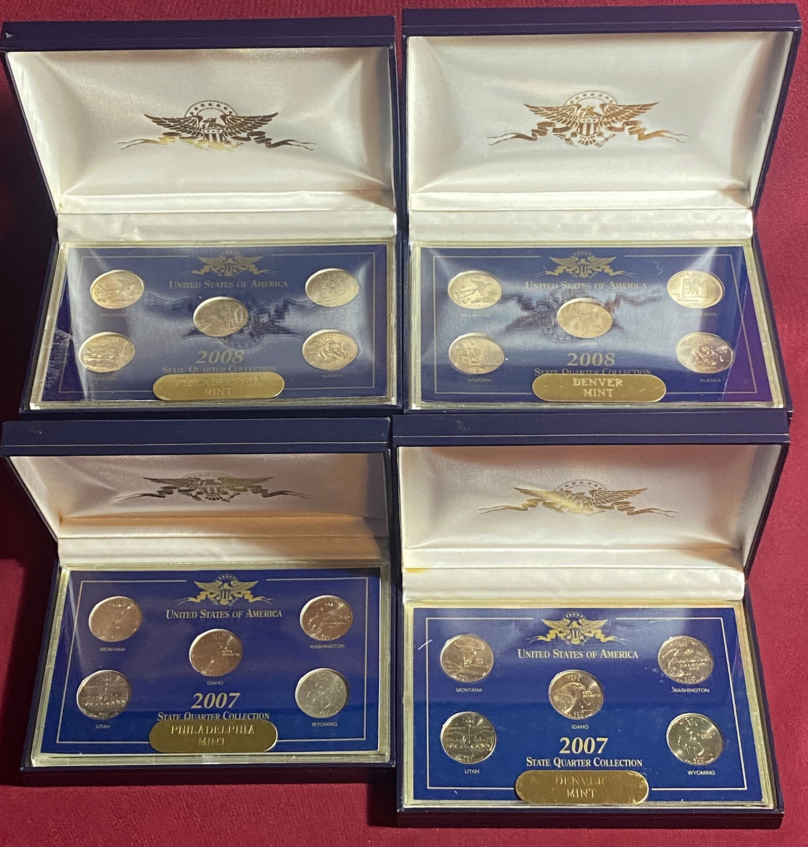 Four State Quarter Sets - 2007-D, 2007-P, 2008-D, and 2008-P (1 of 5)