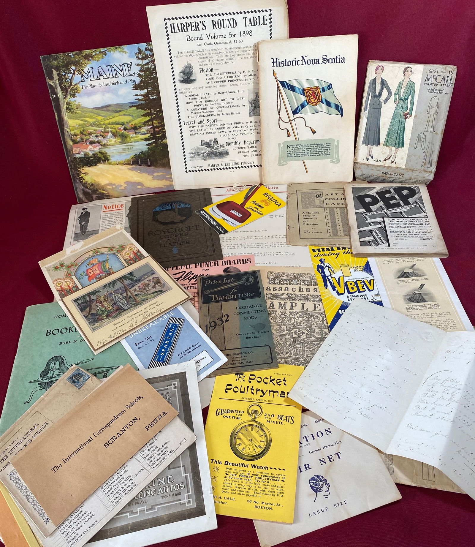 Mixed Lot of Ephemera - Advertising, Patterns, Price List, Etc. (1 of 7)