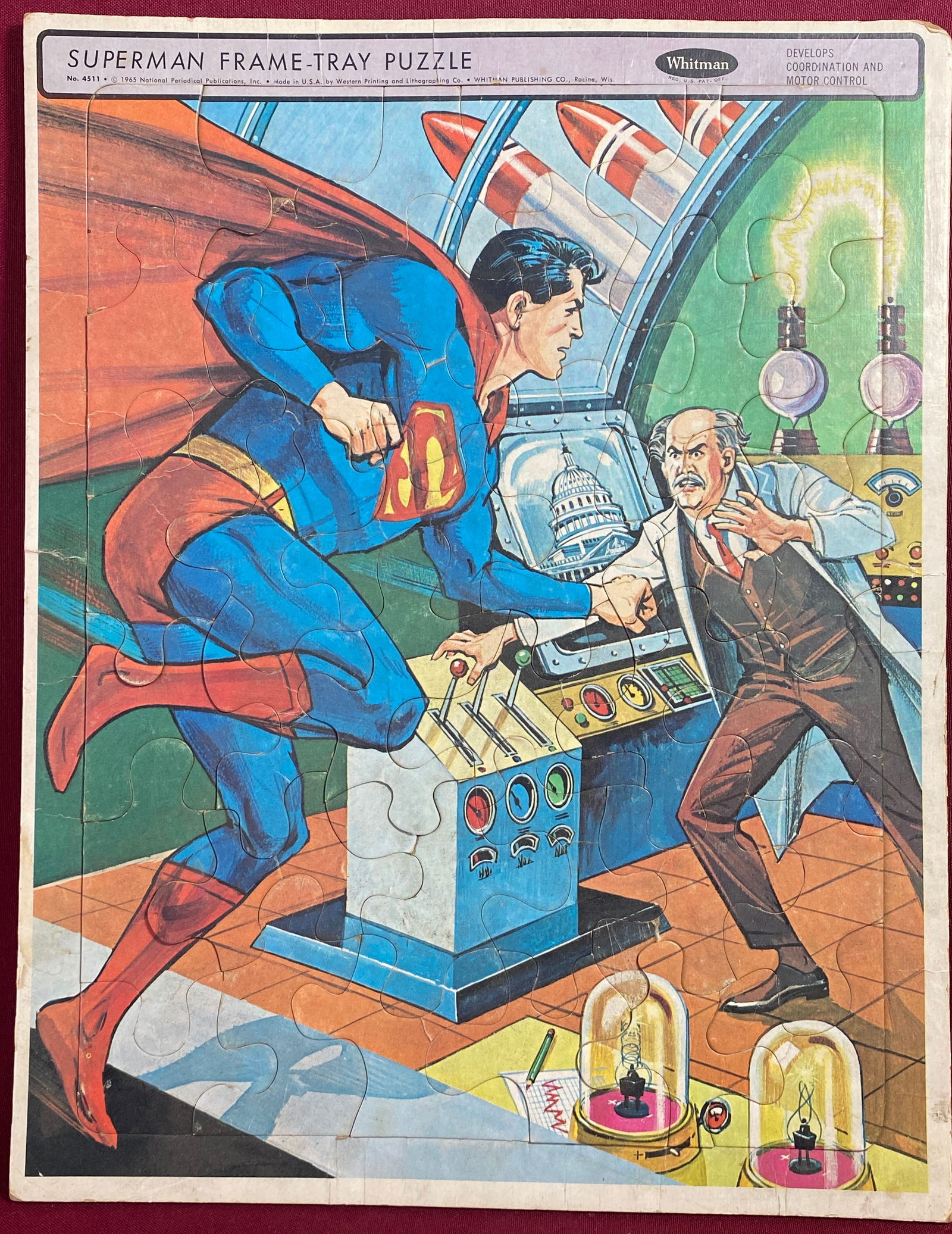 Older Whitman Superman Frame-Tray Puzzle: Older Whitman Superman Frame-Tray Puzzle