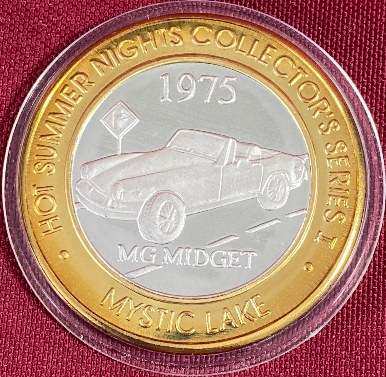 1997 Mystic Lake Casino .999 Fine Silver Limited Edition $10 Gaming Token - 1975 MG Midget - (1 of 4)