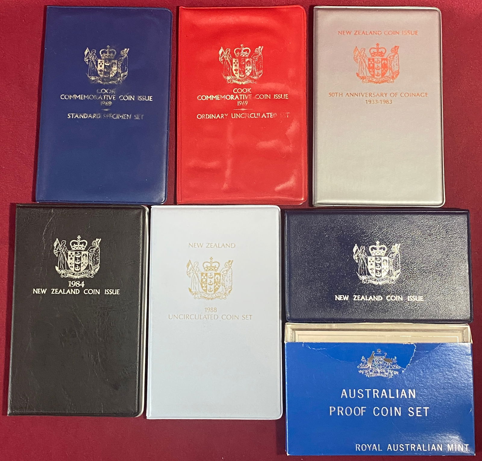 Five Uncirculated Coin Sets and Two Proof Sets - New Zealand & Australia (1 of 6)