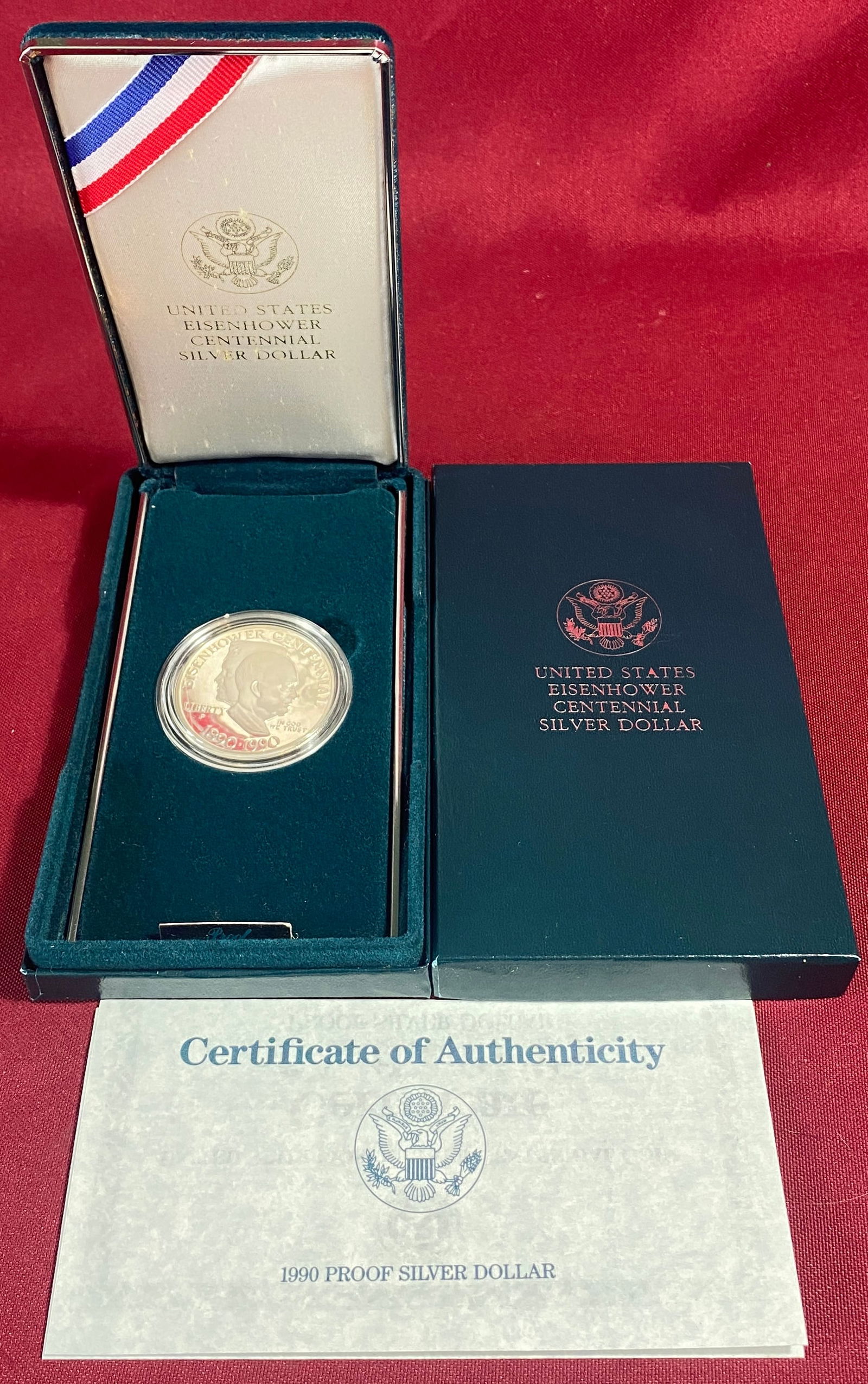 1990-P Eisenhower Commemorative Proof Silver Dollar (1 of 4)